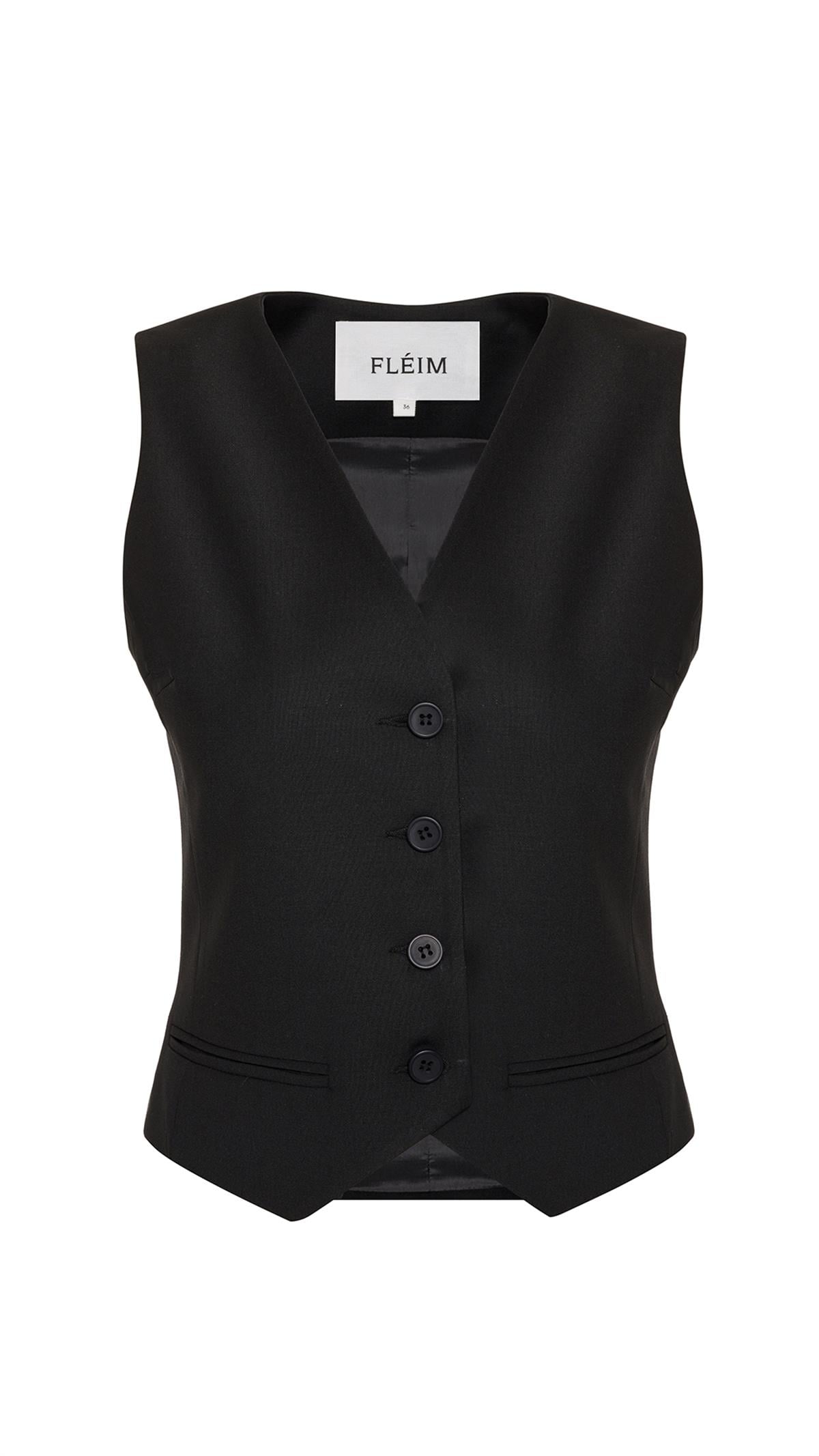 Black Wool Vest