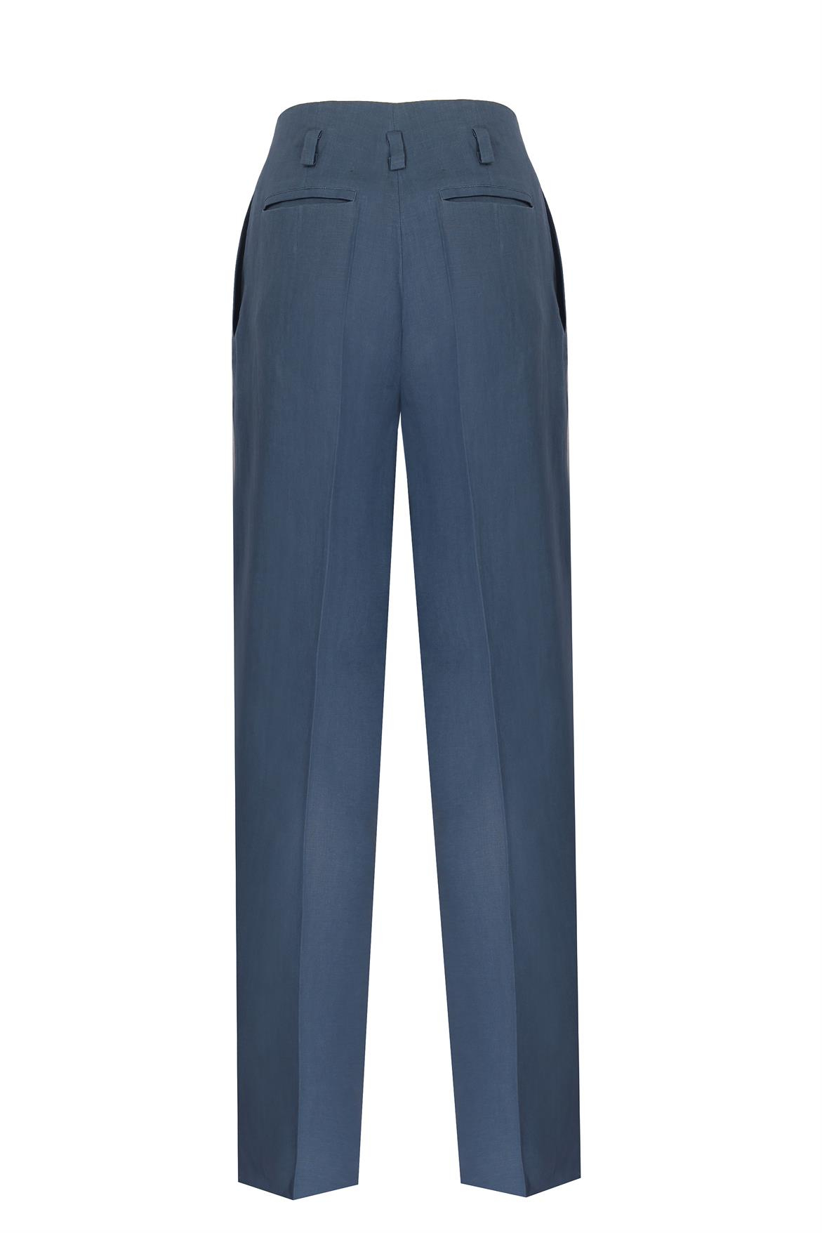 Blue Oversize Linen Pants