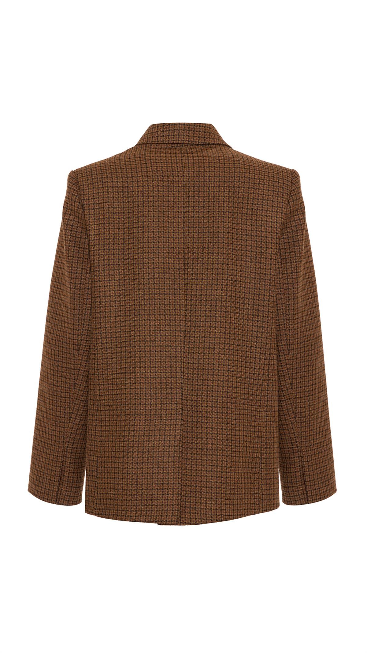 Checked Brown Wool Blazer