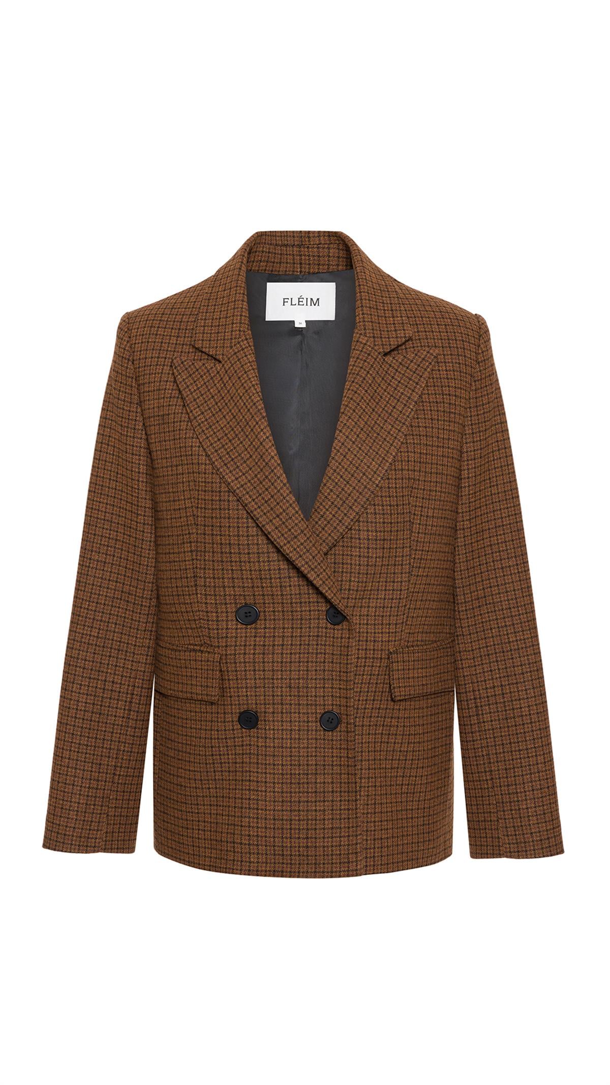 Checked Brown Wool Blazer