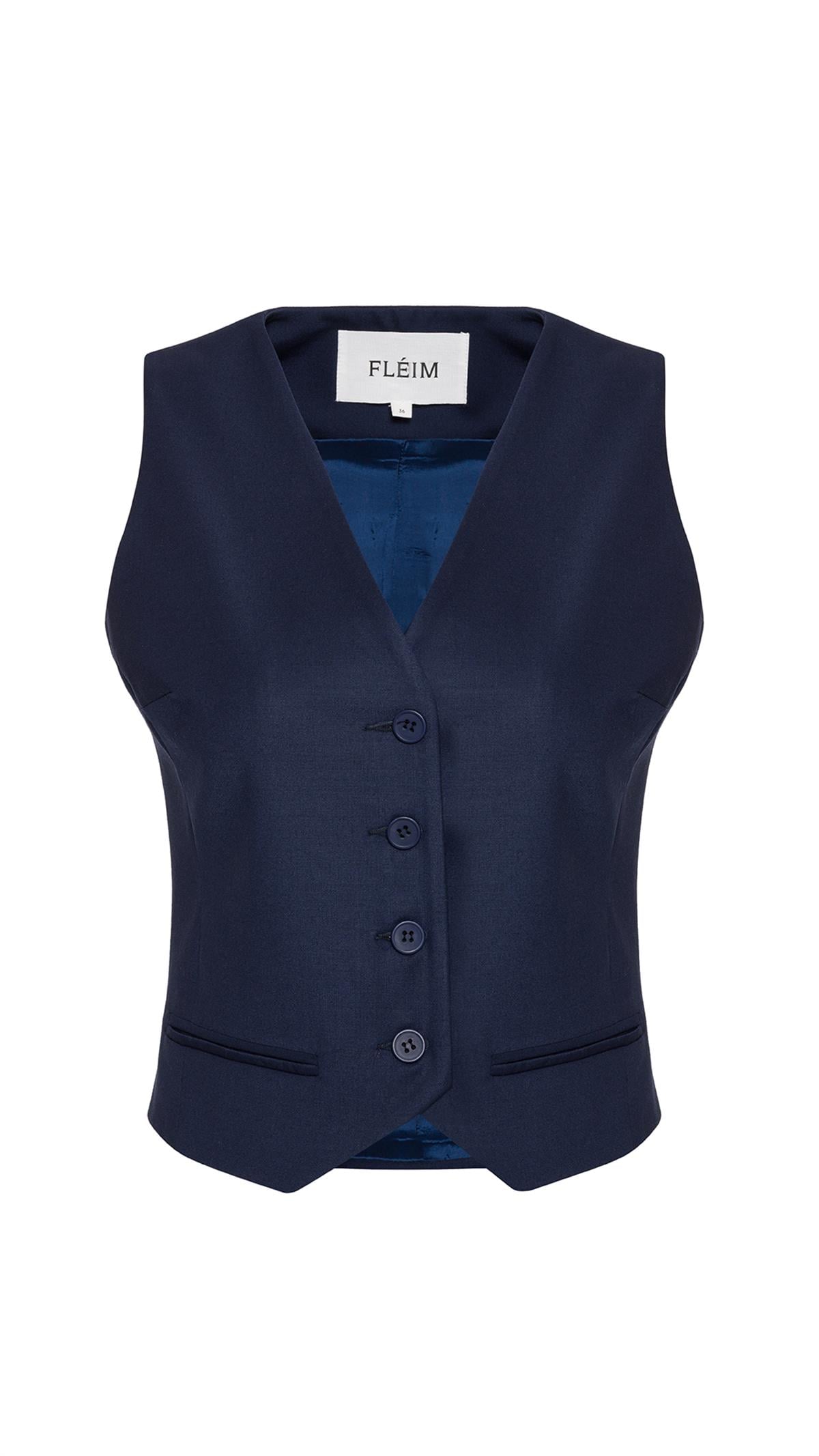 Dark Blue Wool Vest