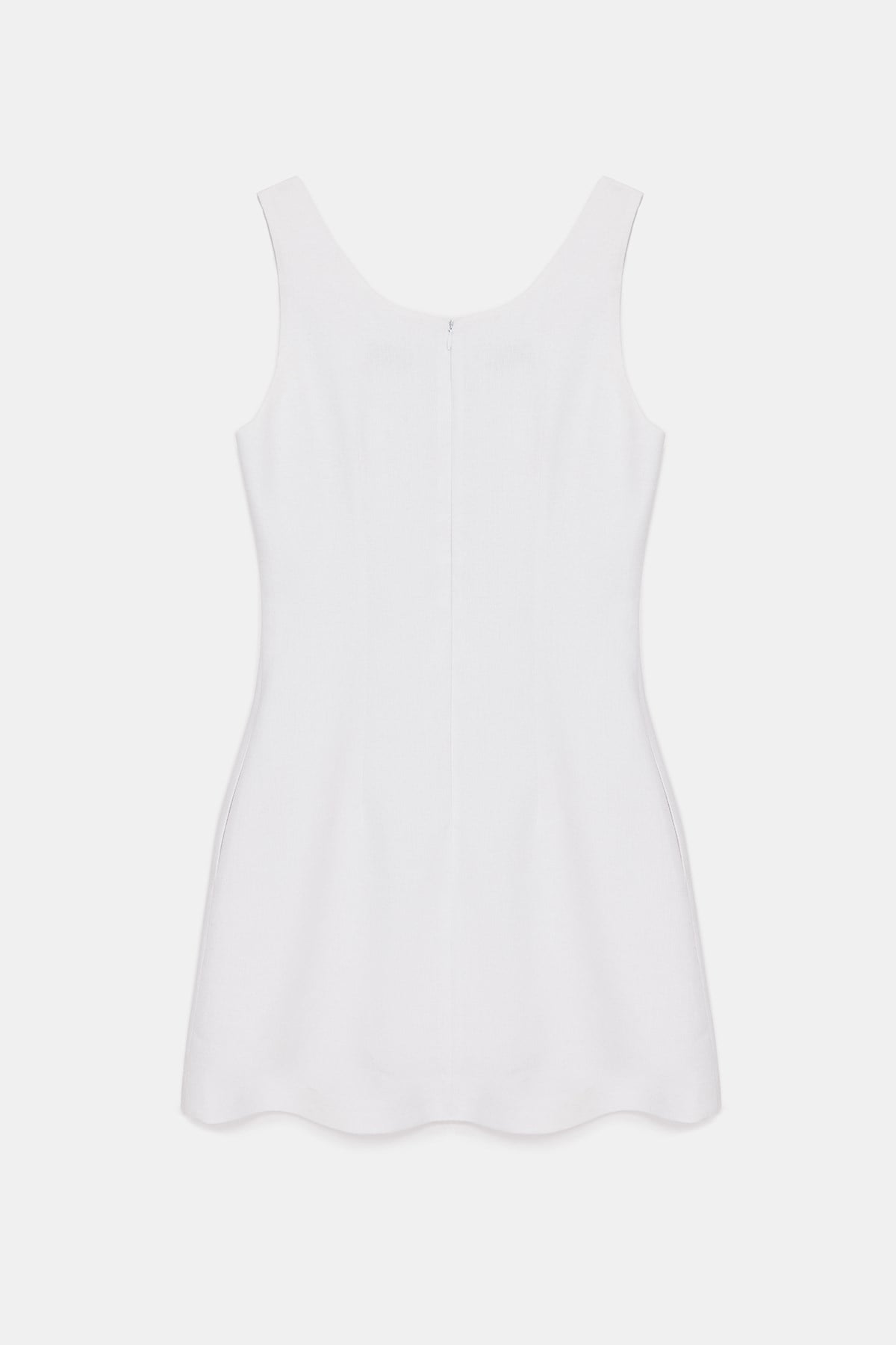 Front Button White Linen Dress