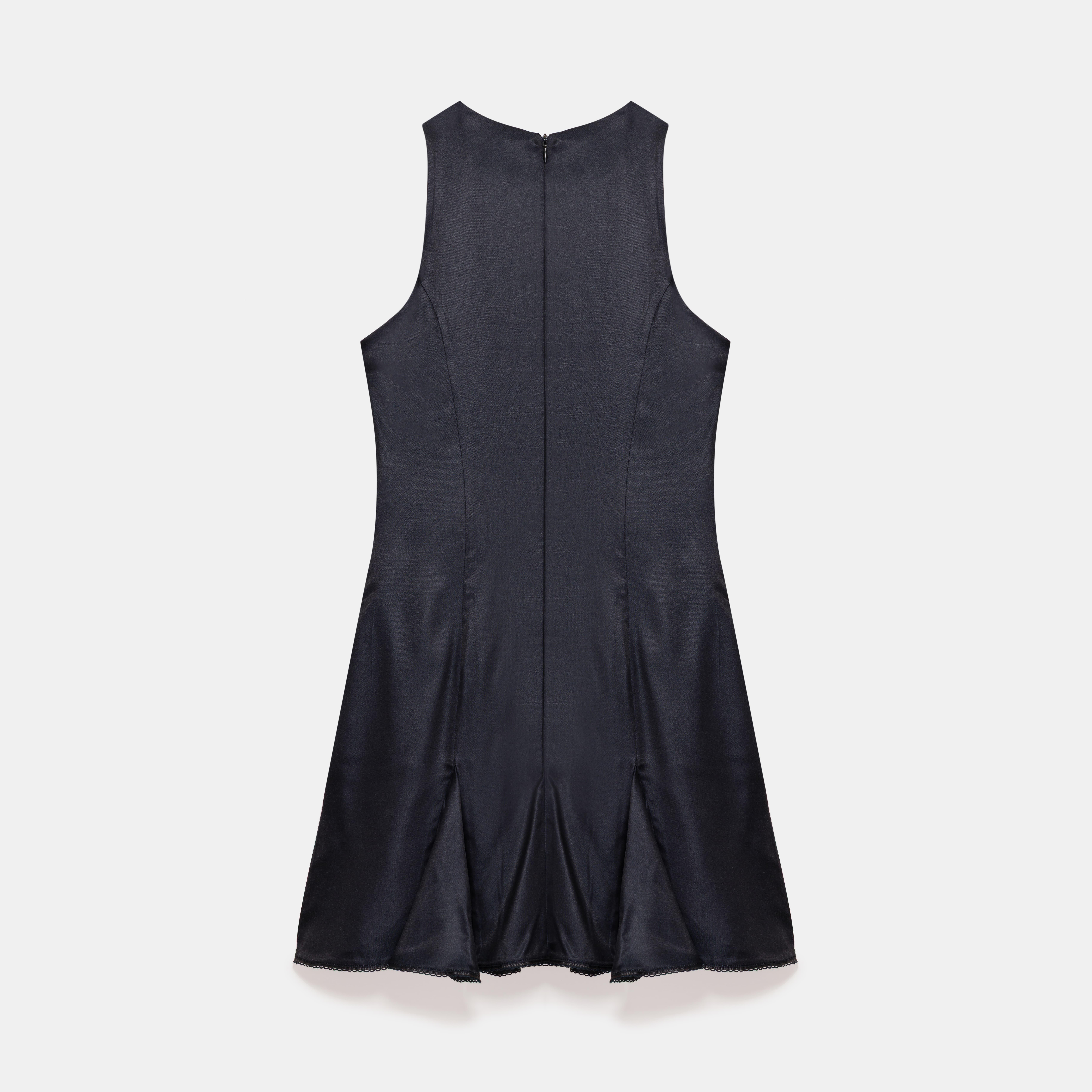 Halter Neck Silk-Cotton Dress