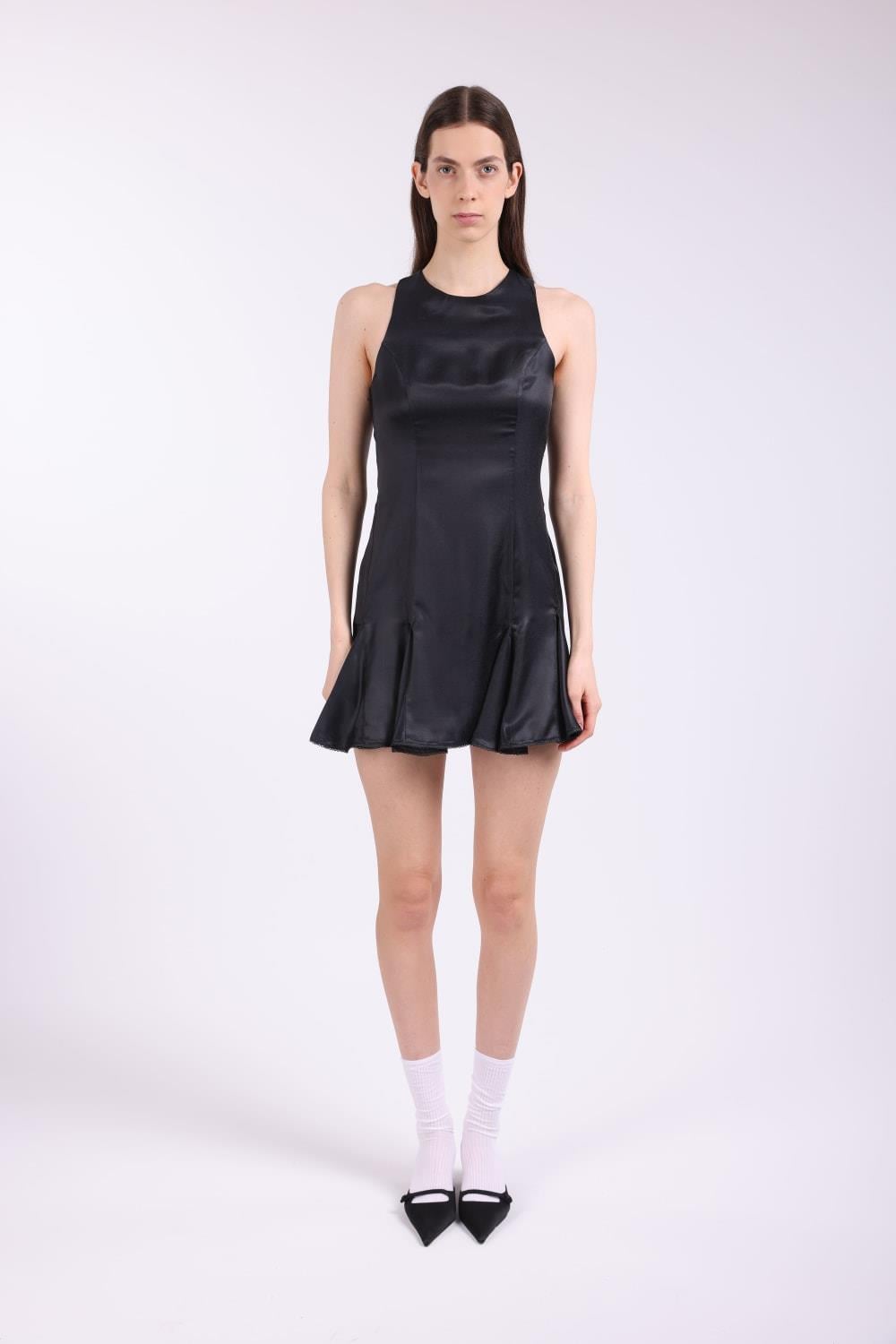 Halter Neck Silk-Cotton Dress