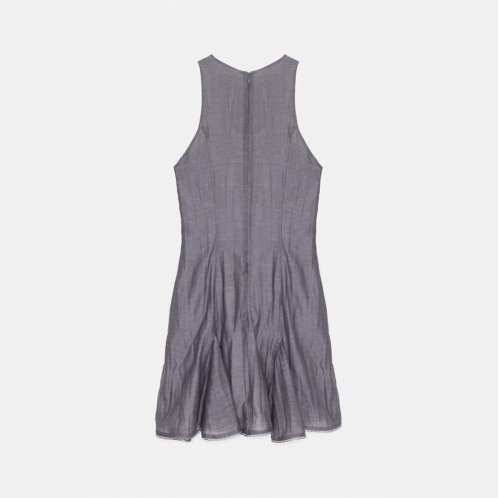 Halter Neck Silk-Cotton Dress
