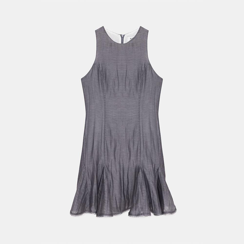 Halter Neck Silk-Cotton Dress