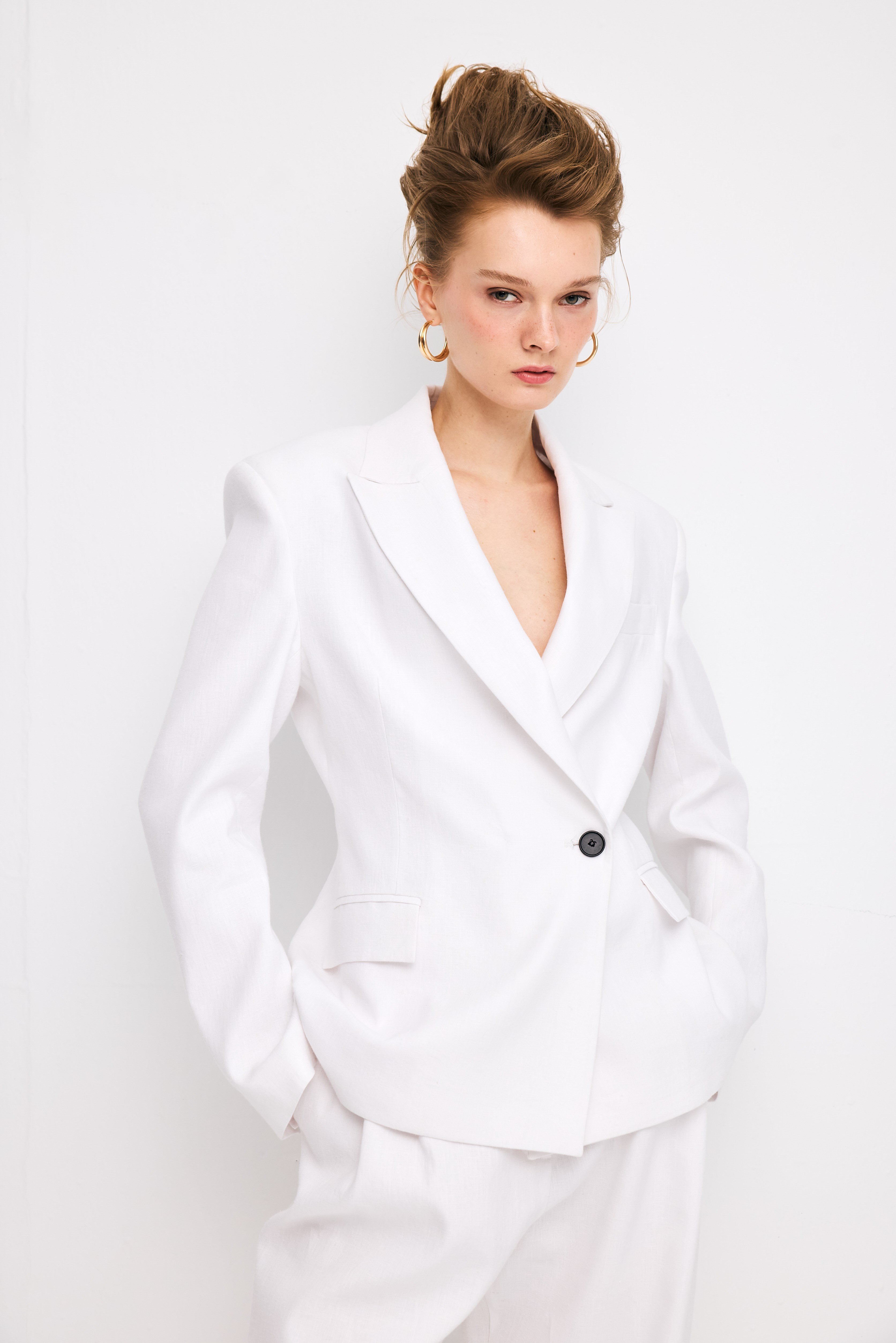 Linen Double Breasted Blazer