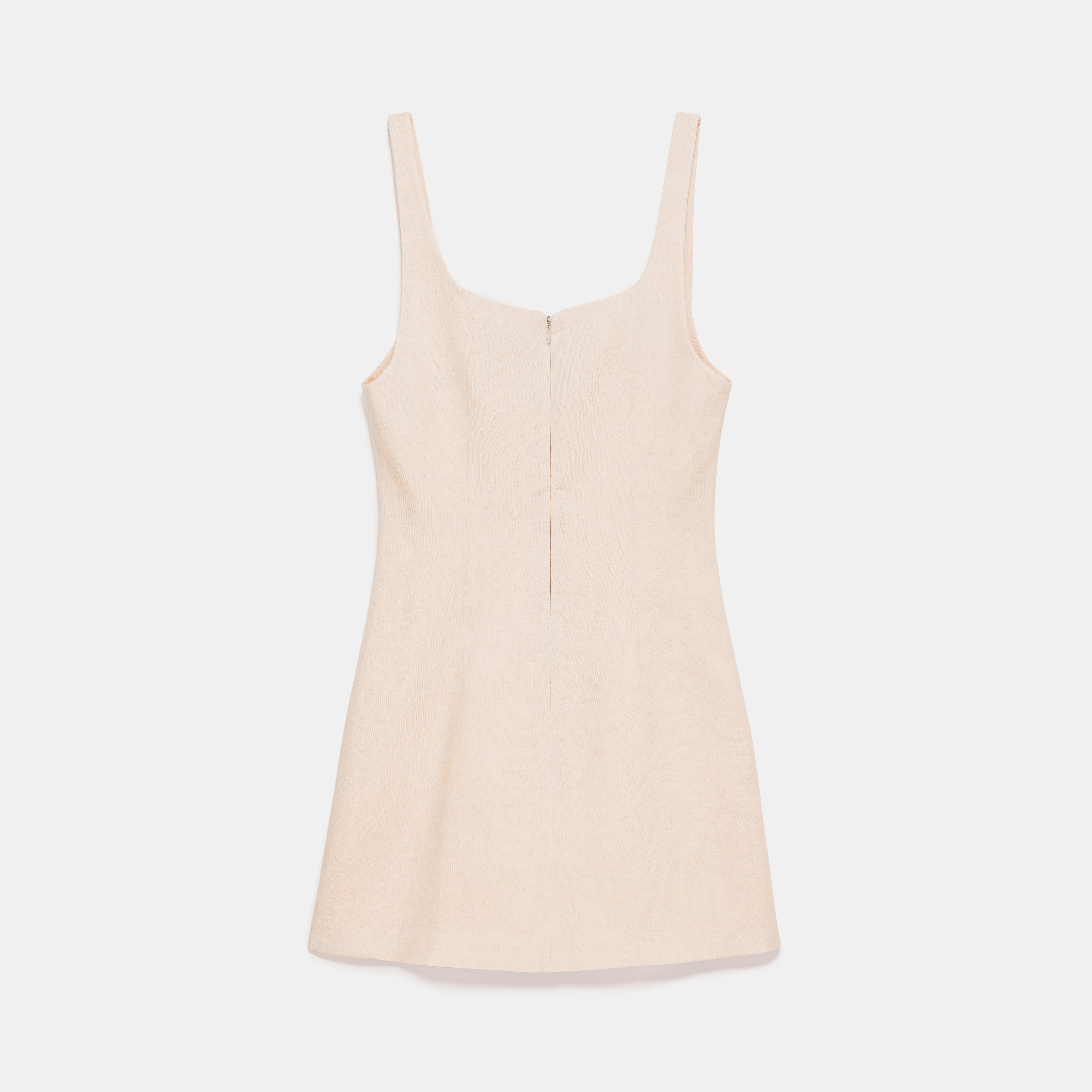 Square Neck Beige Dress