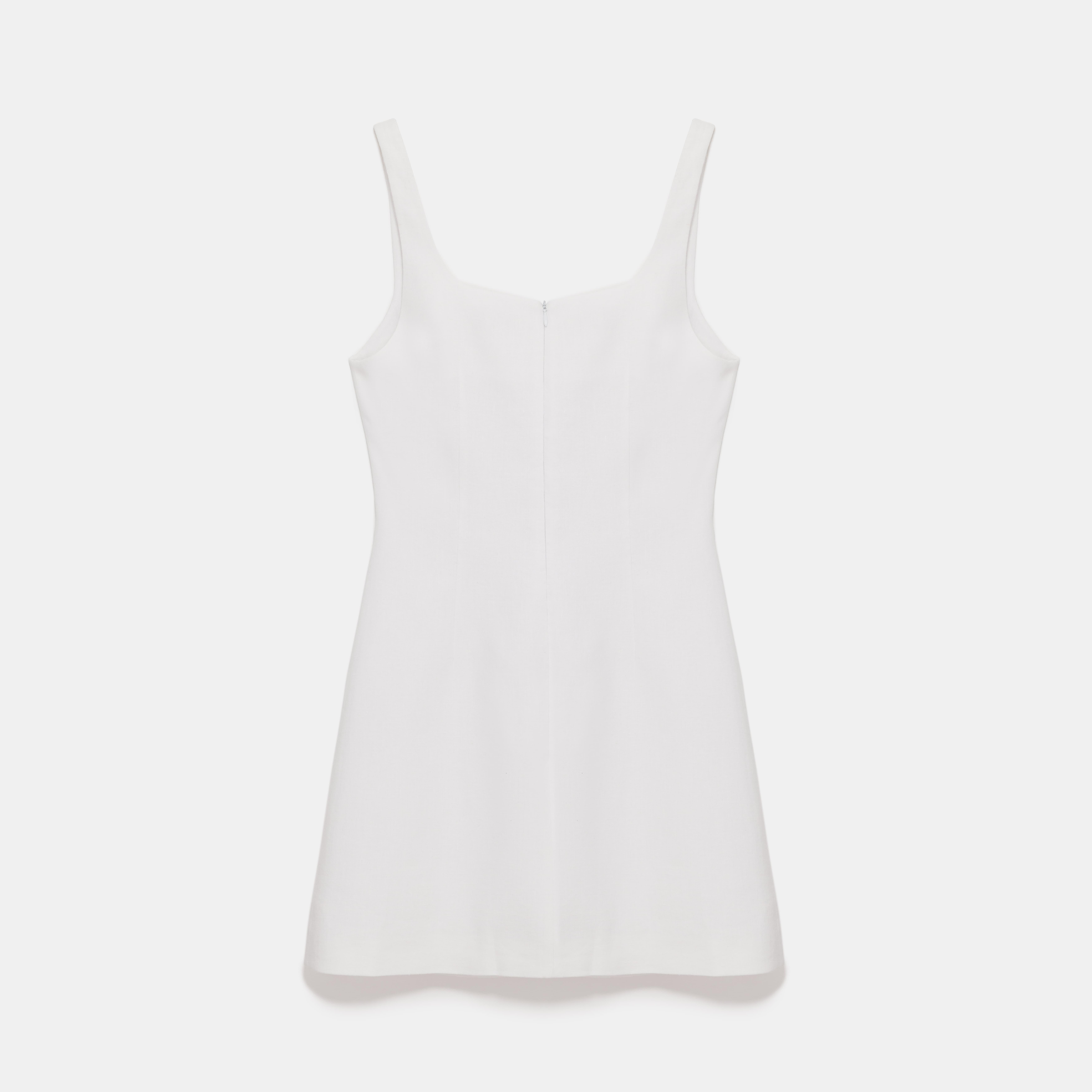 Square Neck White Dress