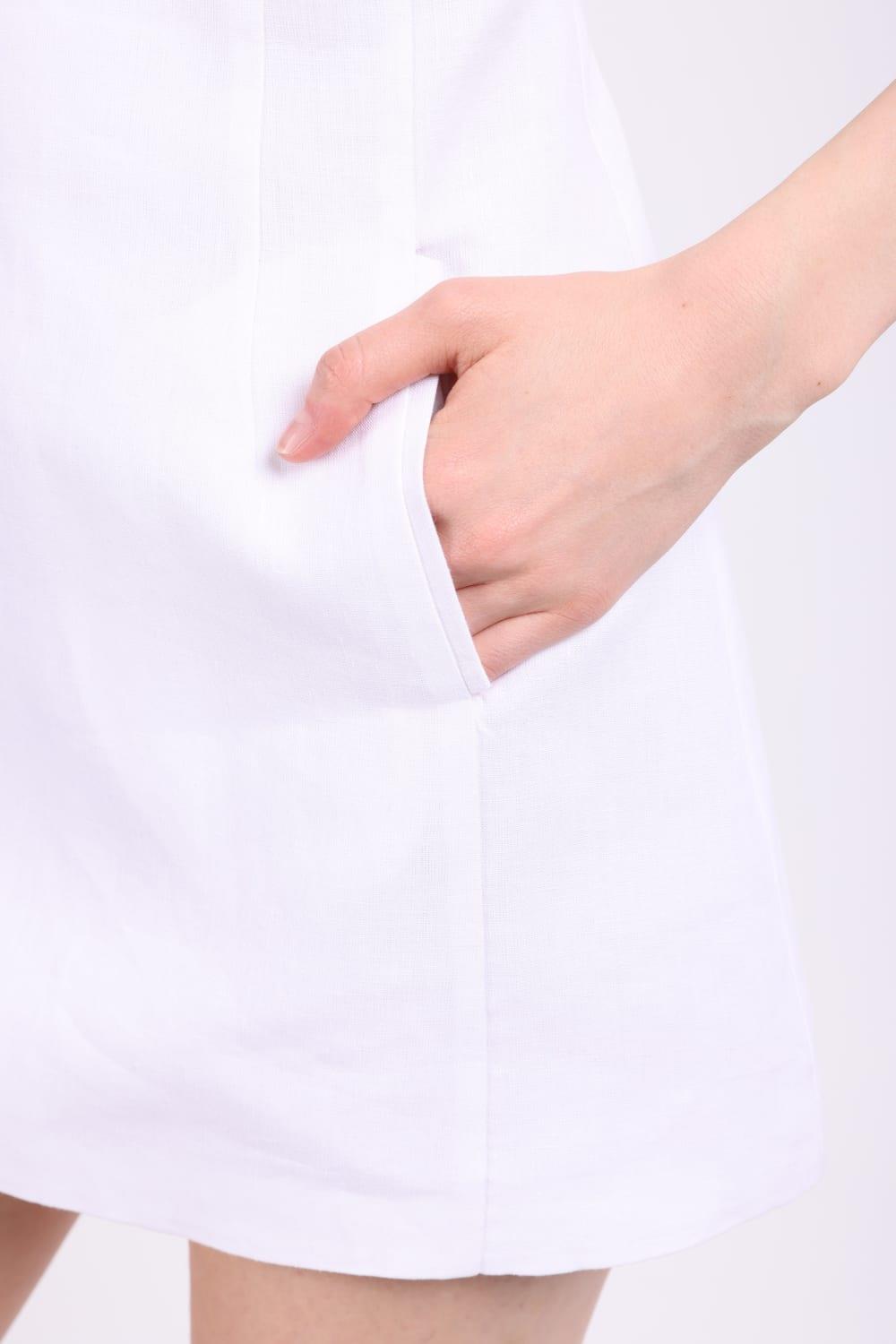 Square Neck White Dress