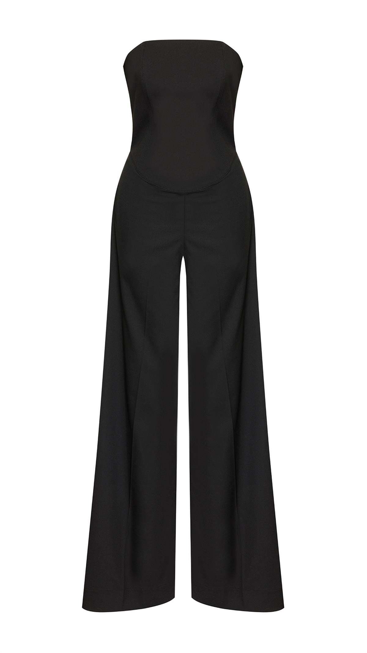 Strapless Corset Black Jumpsuit