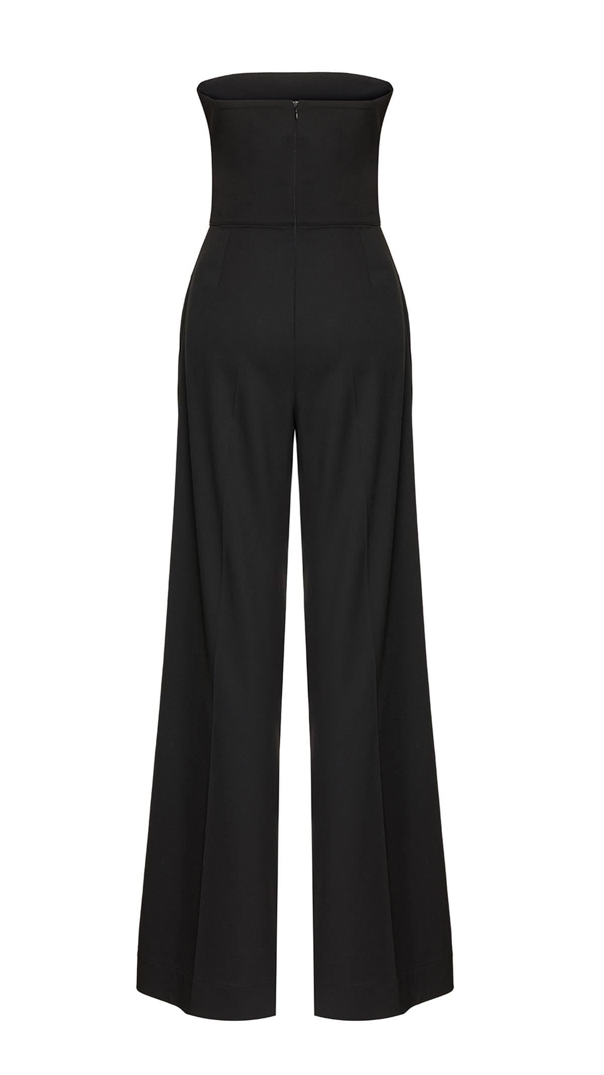 Strapless Corset Black Jumpsuit