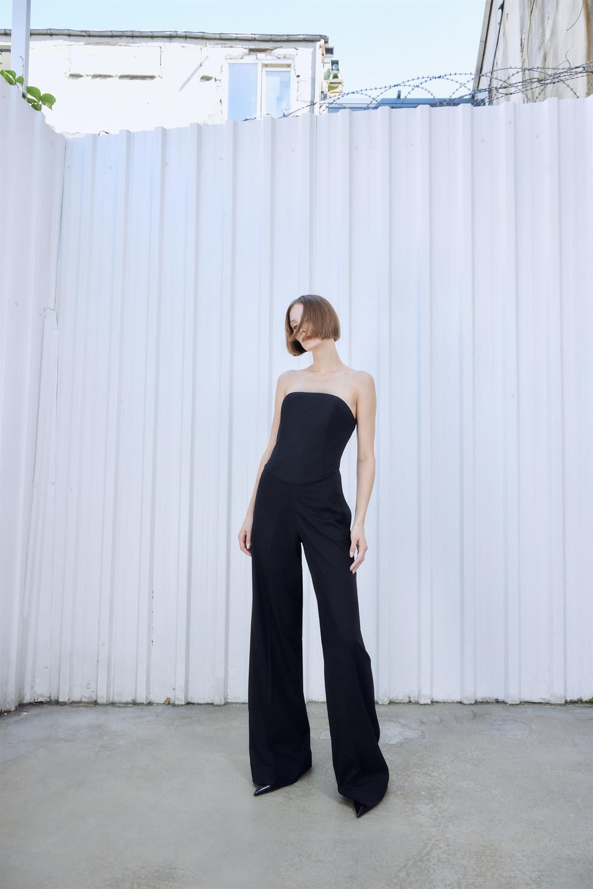 Strapless Corset Black Jumpsuit