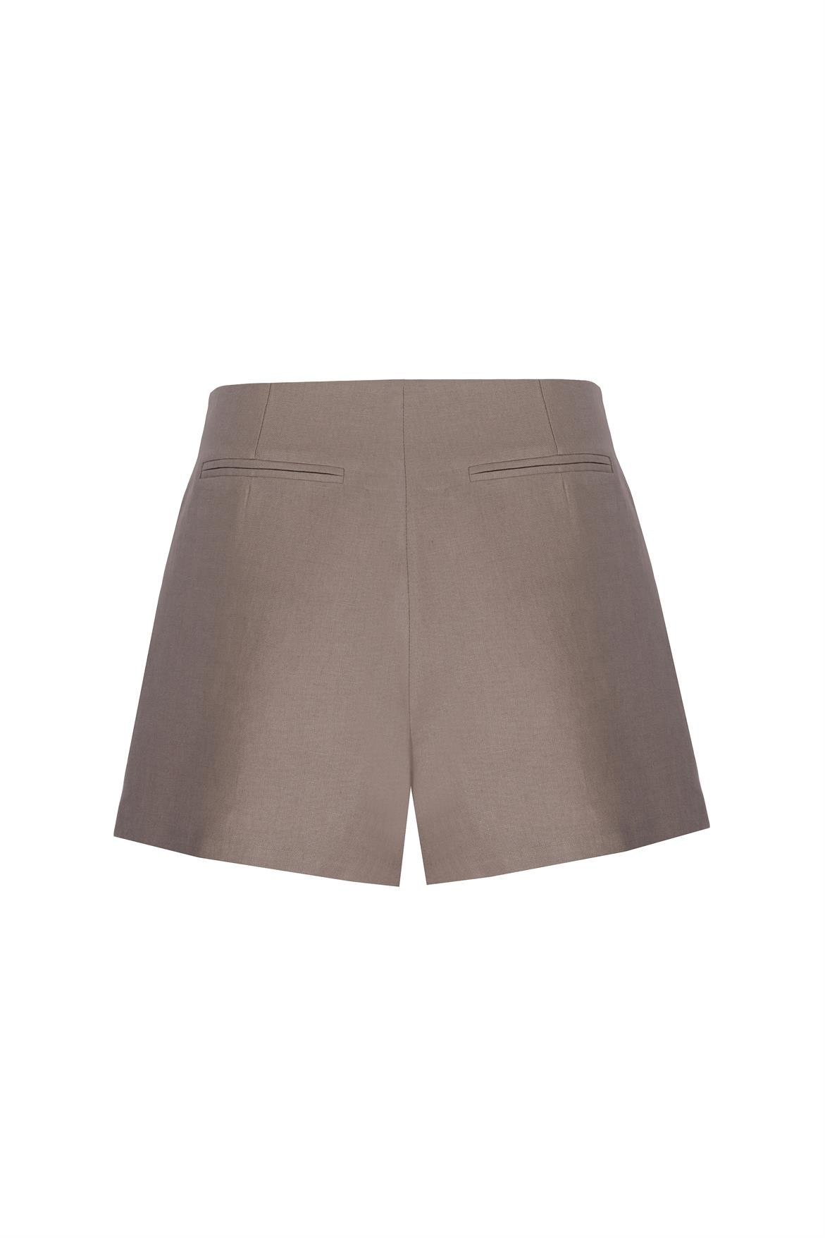 Taupe Linen Shorts