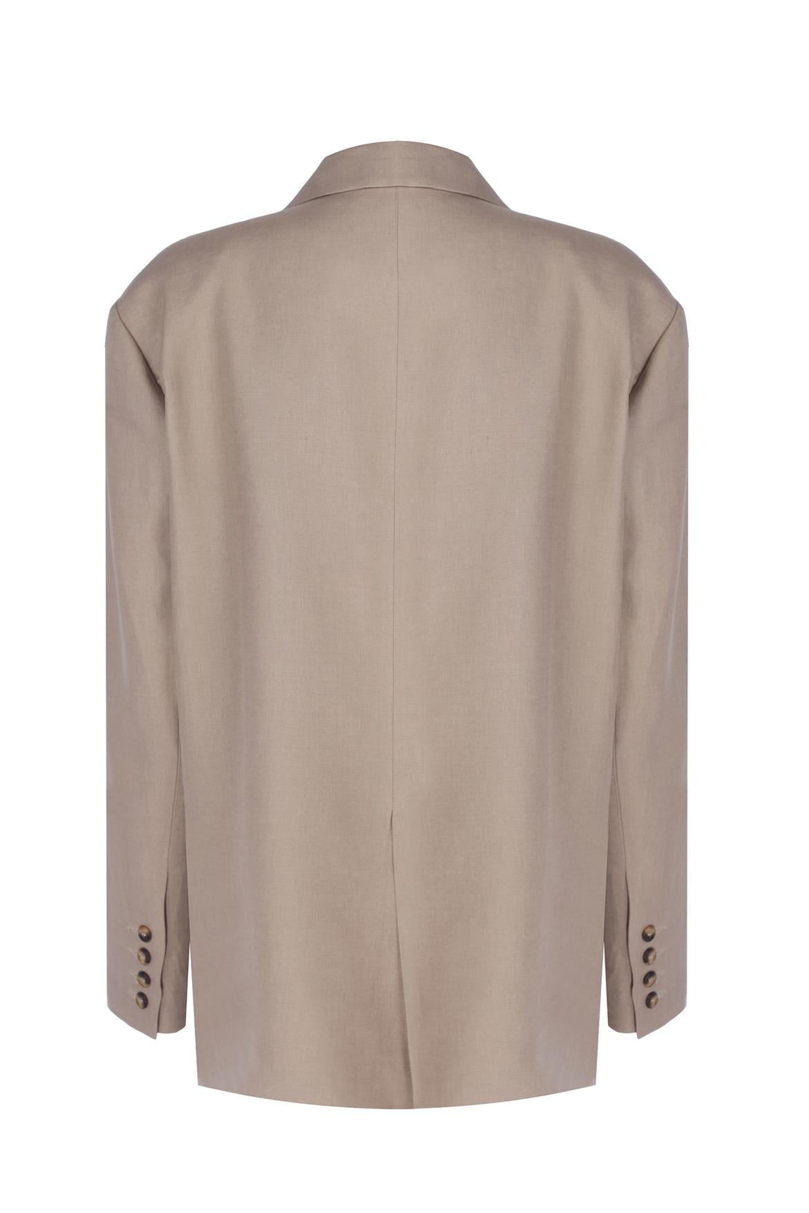 Taupe Oversize Linen Blazer