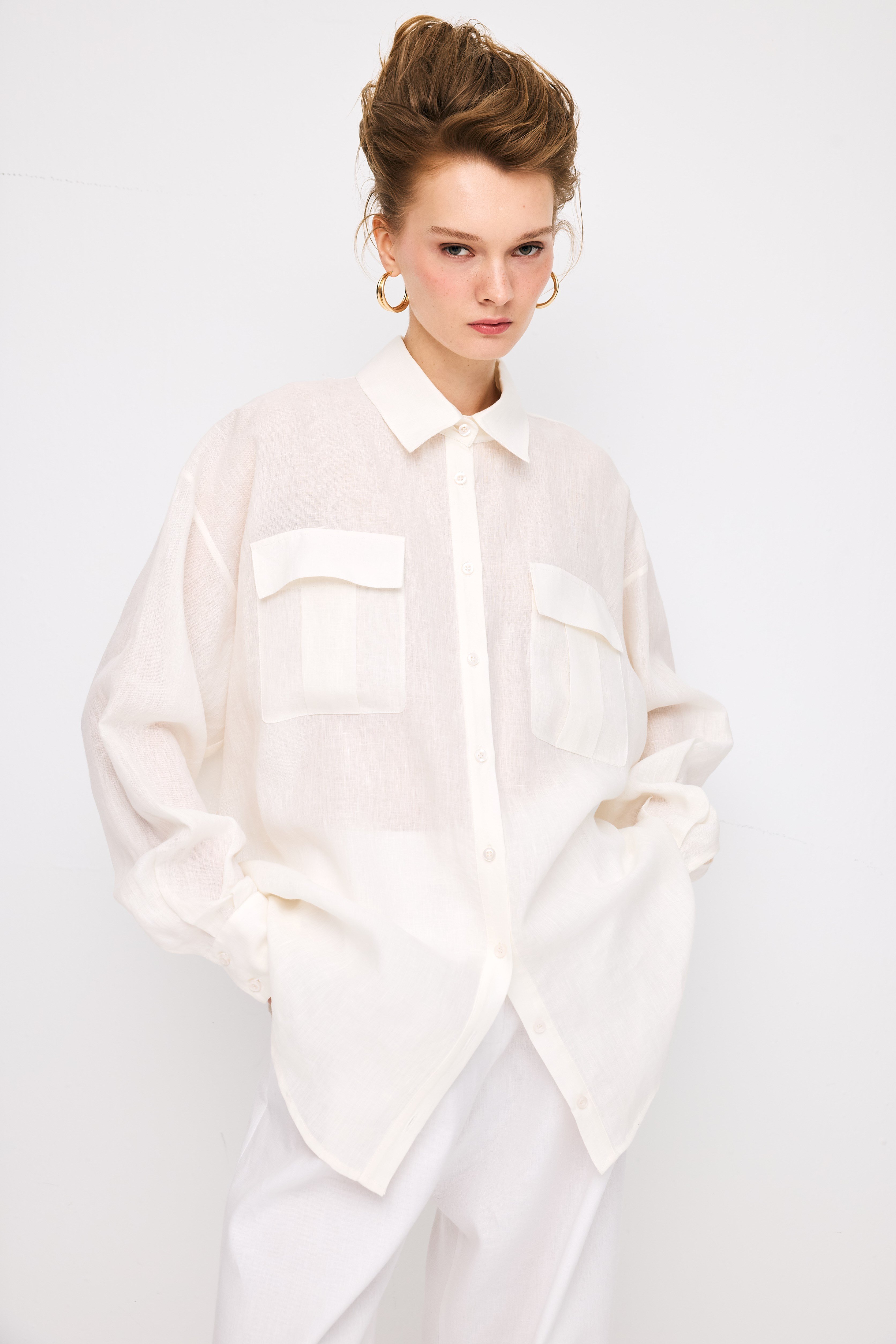 White Double Pocket Shirt