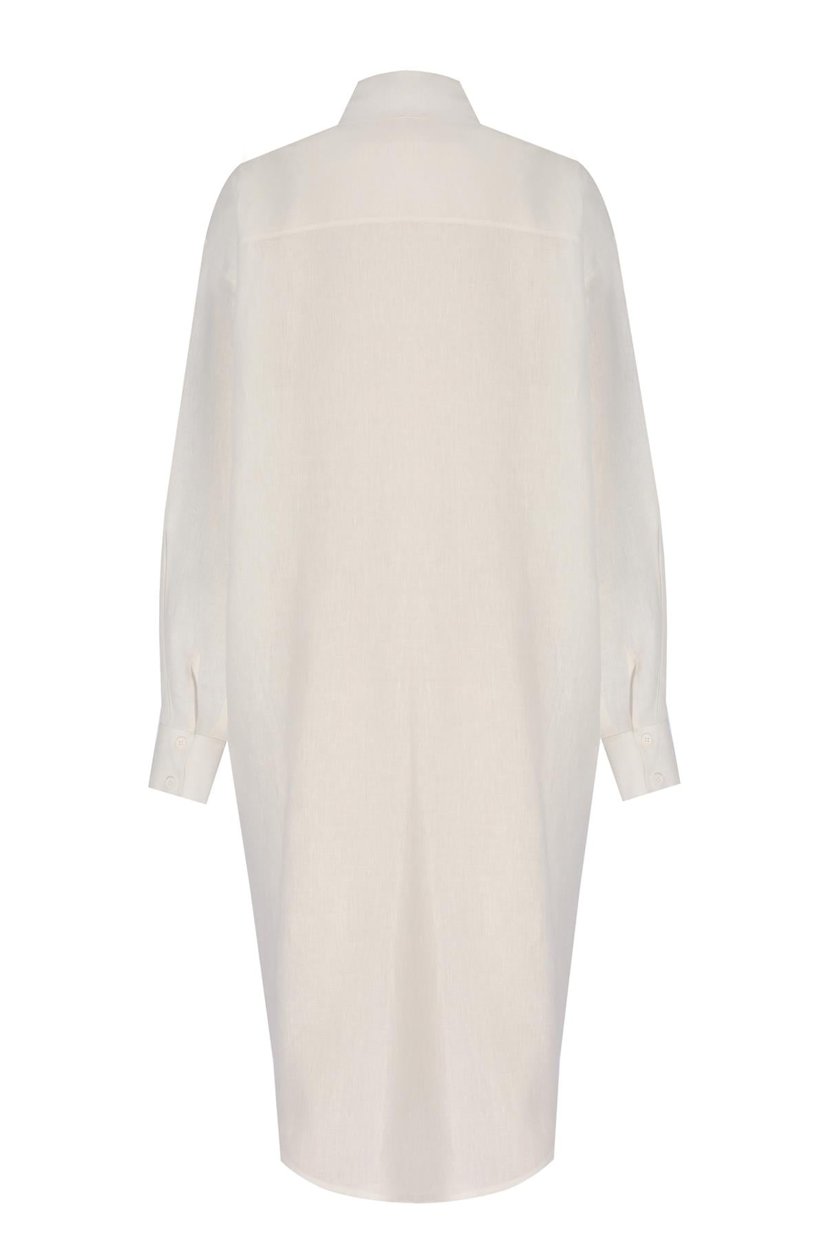White Linen Shirt Dress