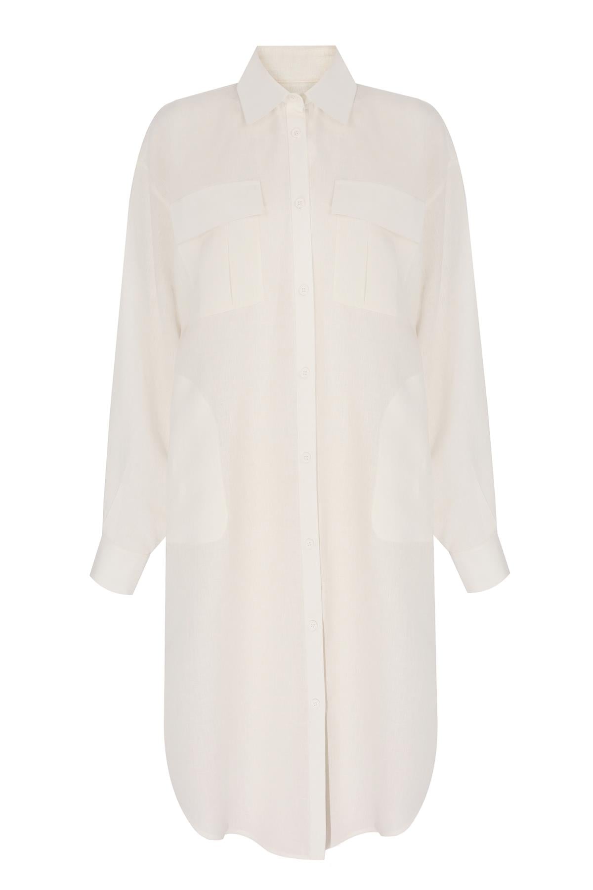 White Linen Shirt Dress