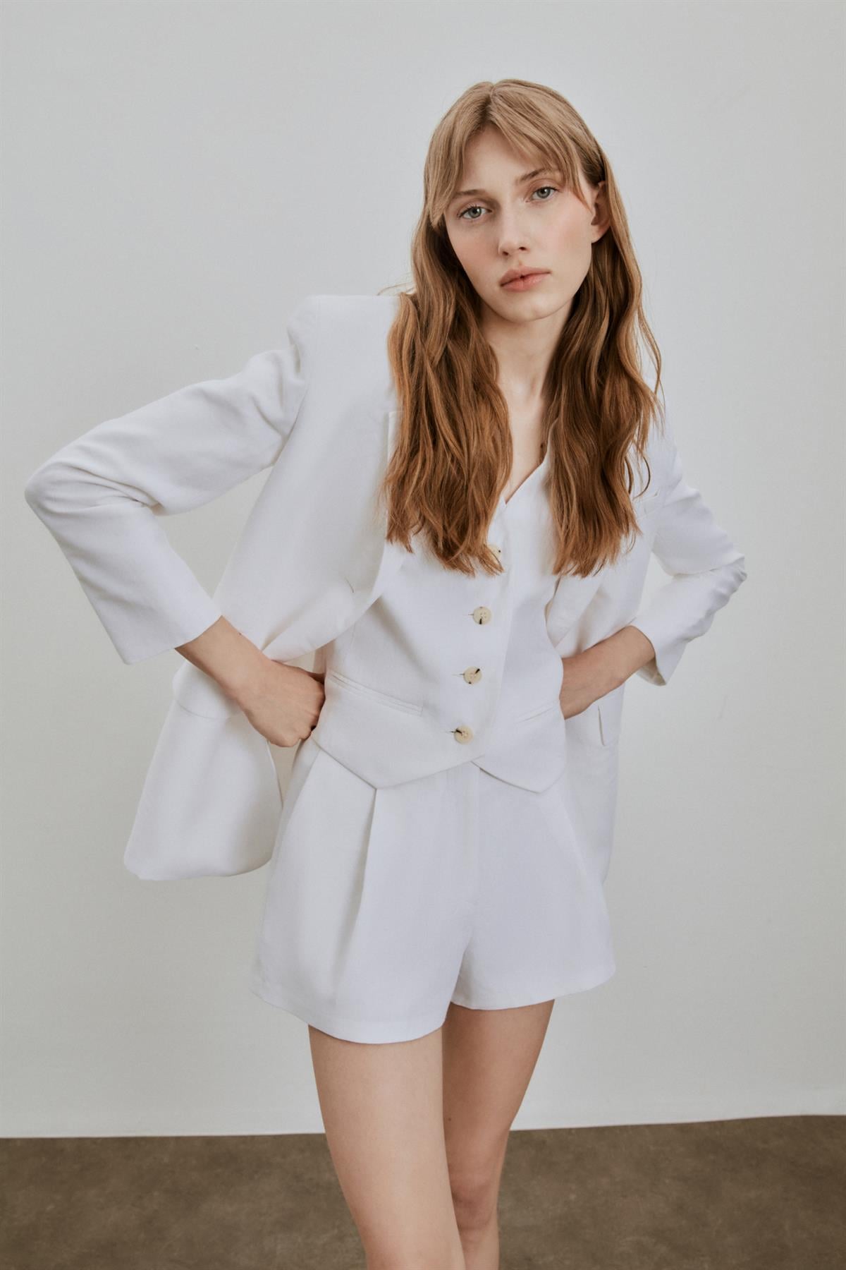 White Linen Shorts