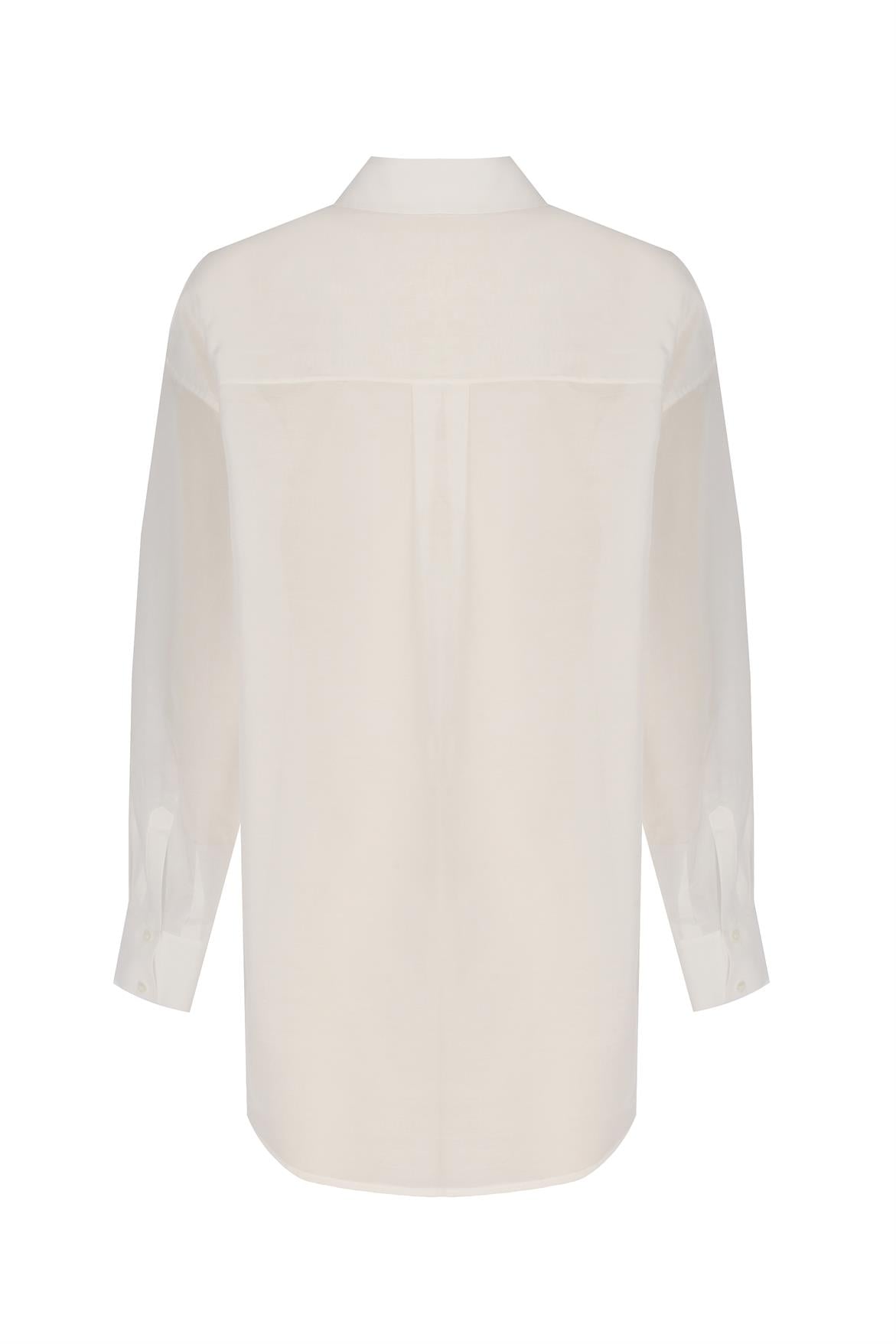 White Oversize Silk Shirt