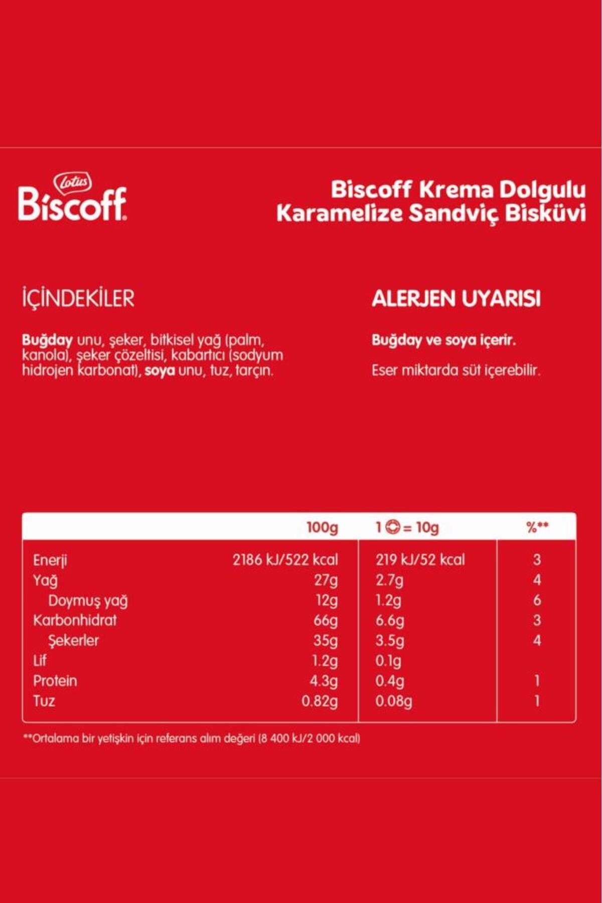 Bıscoff Sandwıch Bıscoff Cream Sürülebilir Kremalı Bisküvi - 150 gr X 5 Adet