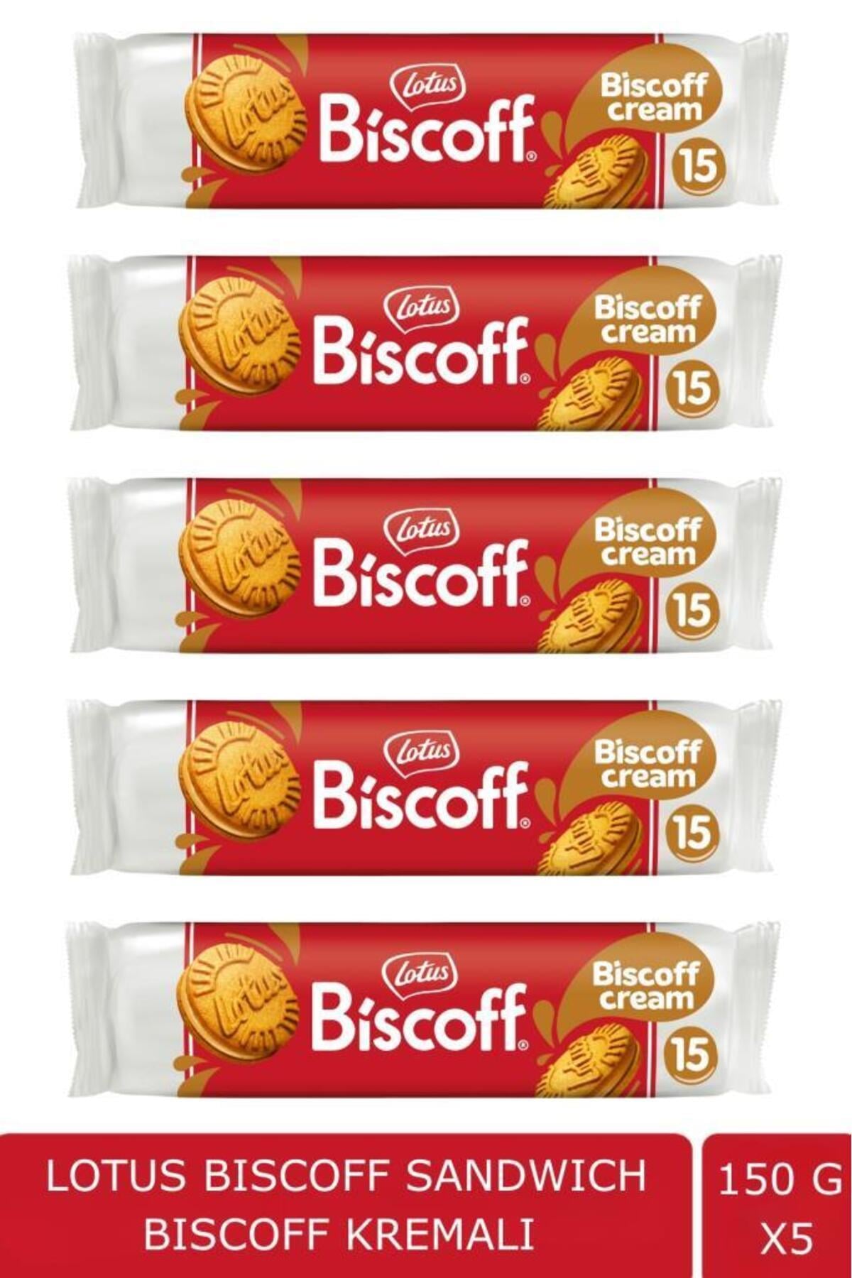 Bıscoff Sandwıch Bıscoff Cream Sürülebilir Kremalı Bisküvi - 150 gr X 5 Adet