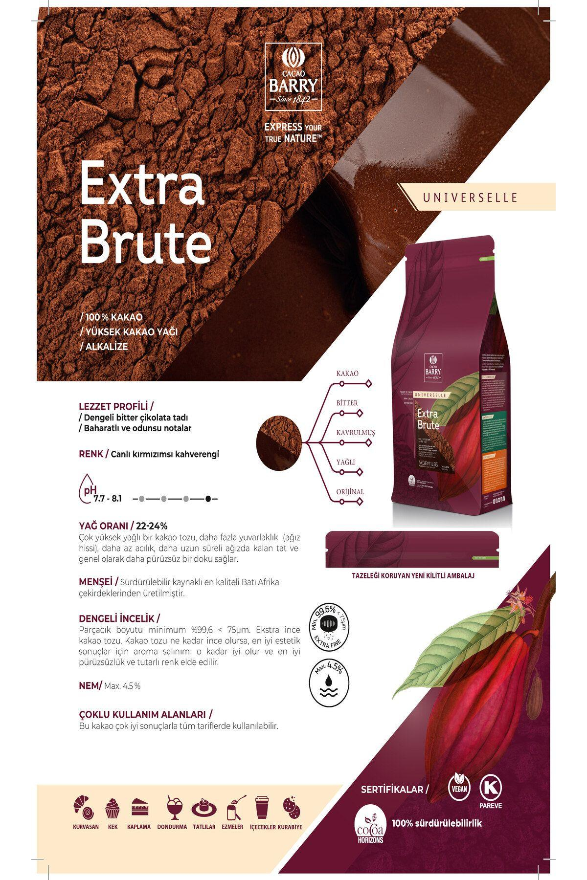 Callebaut Extra Brute  Kakao 1 Kg (%22-%24 Yağlı)