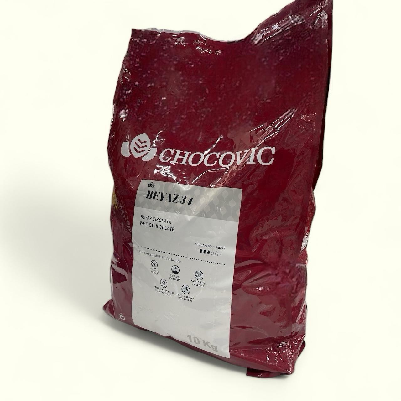 Chocovic Beyaz Pul Kuvertür 10 Kg