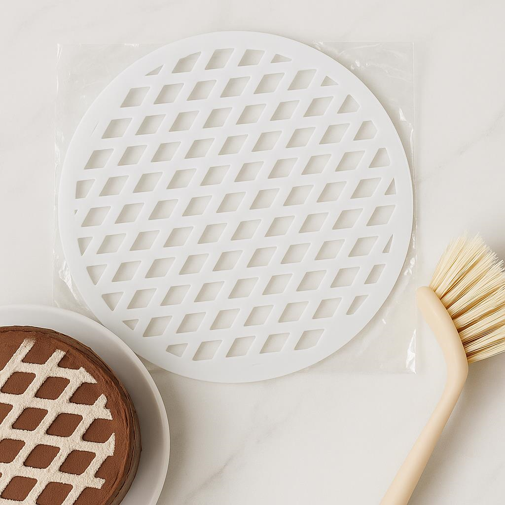 Dekor Hamur Şablonu 30 cm – Lattice (Petek) Desen Pasta, Tart, Kurabiye Dekorasyon Kalıbı