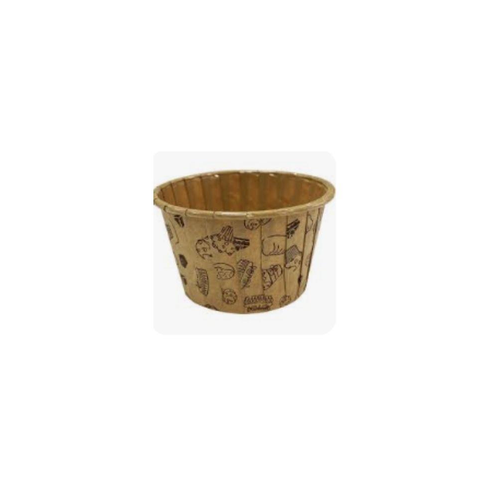 Desenli Kek Kapsülü Kraft Desenli Muffin Kek Kalıbı , Cupcake Kalıbı , Airfryer Uyumlu 50 'li