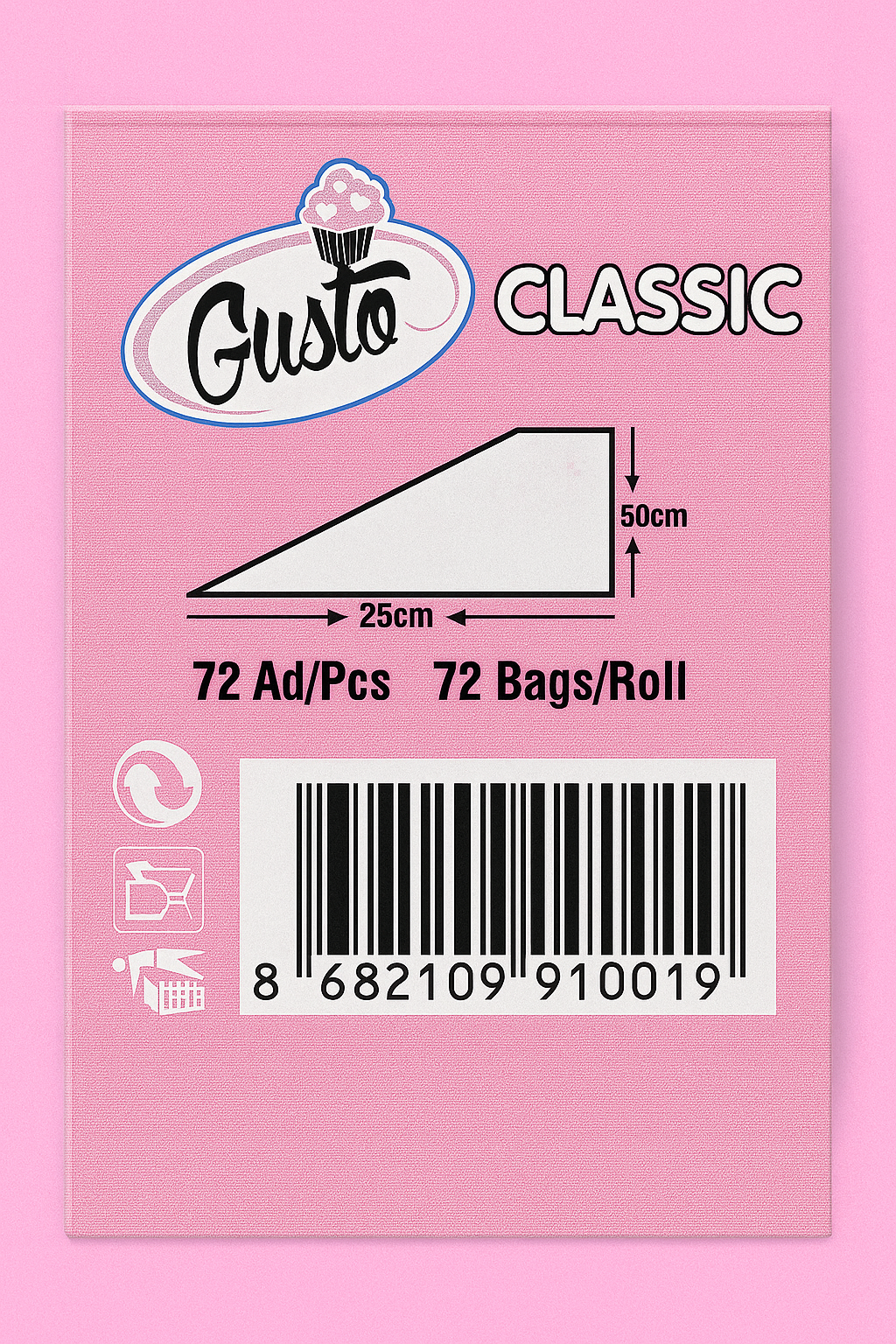 Dr. Gusto Krema Torbası Classic 72’li – Tek Kullanımlık Dayanıklı Pasta Sıkma Torbası