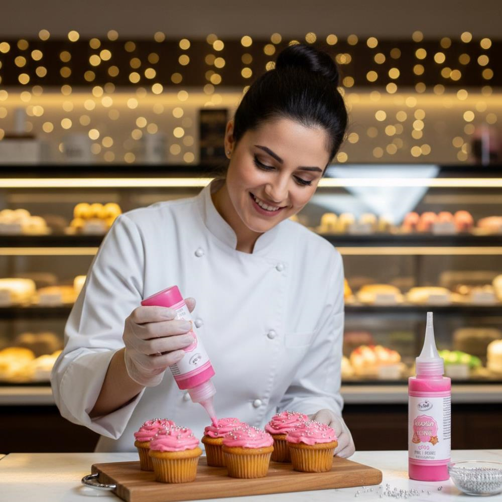 Glazür Cookie Icing Pembe 150 GR – Kurabiye, Cupcake ve Pasta İçin Kullanıma Hazır Şeker Glazürü