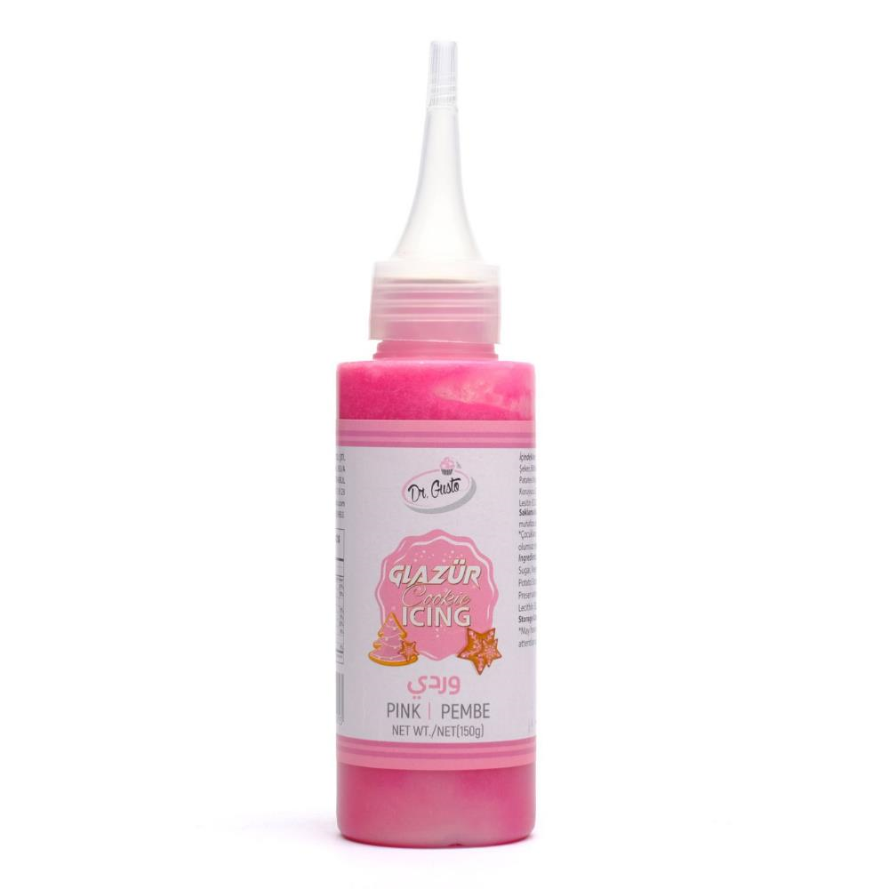 Glazür Cookie Icing Pembe 150 GR – Kurabiye, Cupcake ve Pasta İçin Kullanıma Hazır Şeker Glazürü
