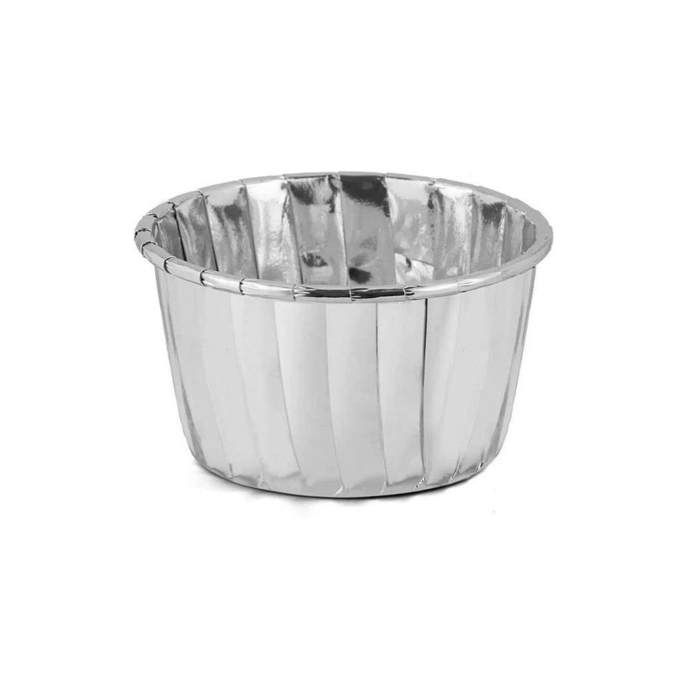 Gümüş (Silver) Parlak Metalize Muffin & Cupcake Kek Kapsülü 25’li – 50x39 mm
