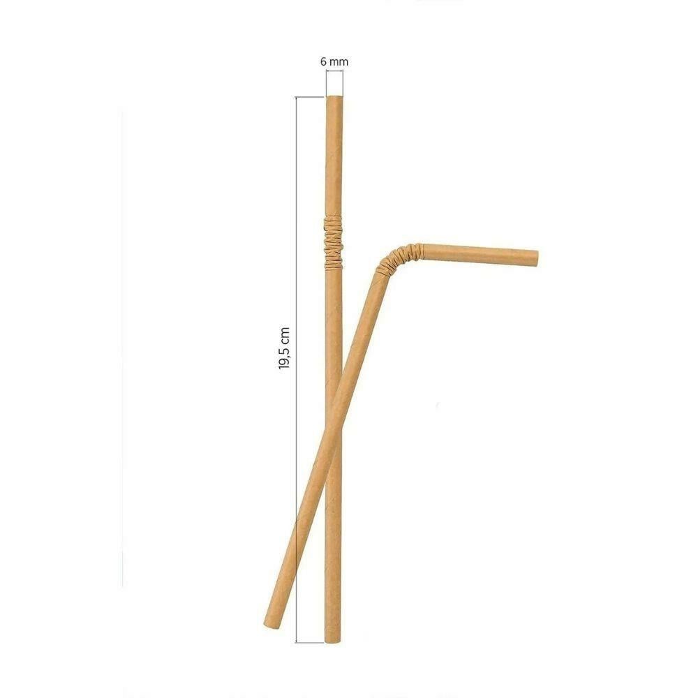 Kraft Kağıt Pipet 19,5 Cm 25 Adet