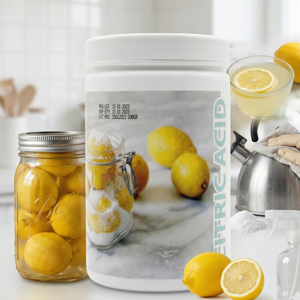 Limon Tuzu (Sitrik Asit) Medium 200 GR – Turşu, Salamura, Reçel ve İçecekler İçin Asitlik Düzenleyici