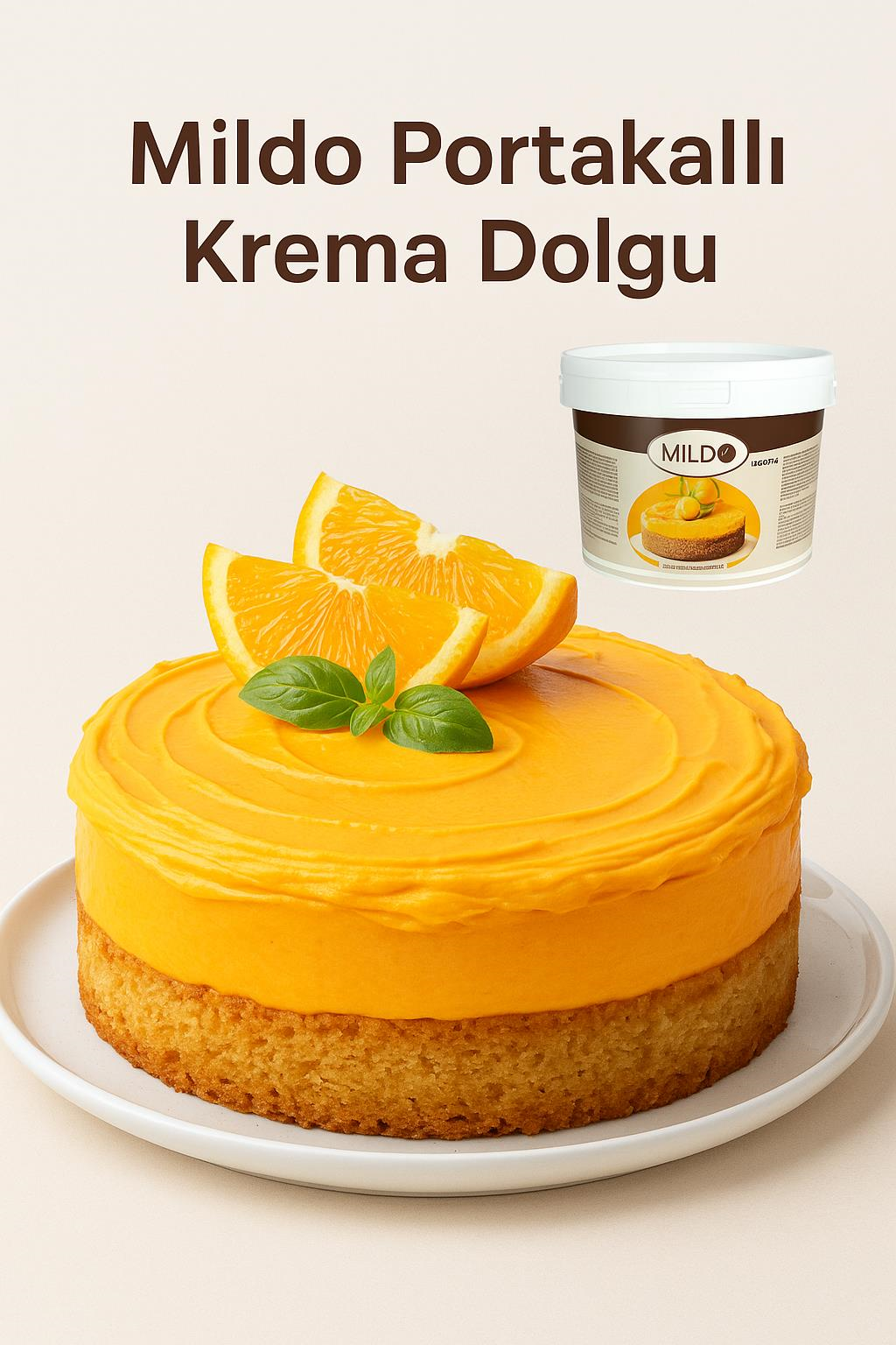 Mildo Portakallı Krema Dolgu 6 Kg - Pasta ve Tatlılar İçin Dolgu Kreması