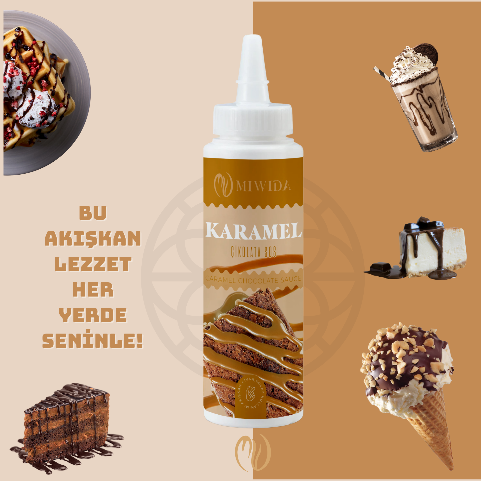 MİWİDA Karamel Sos - Pratik Waffle, Pankek, Krep,