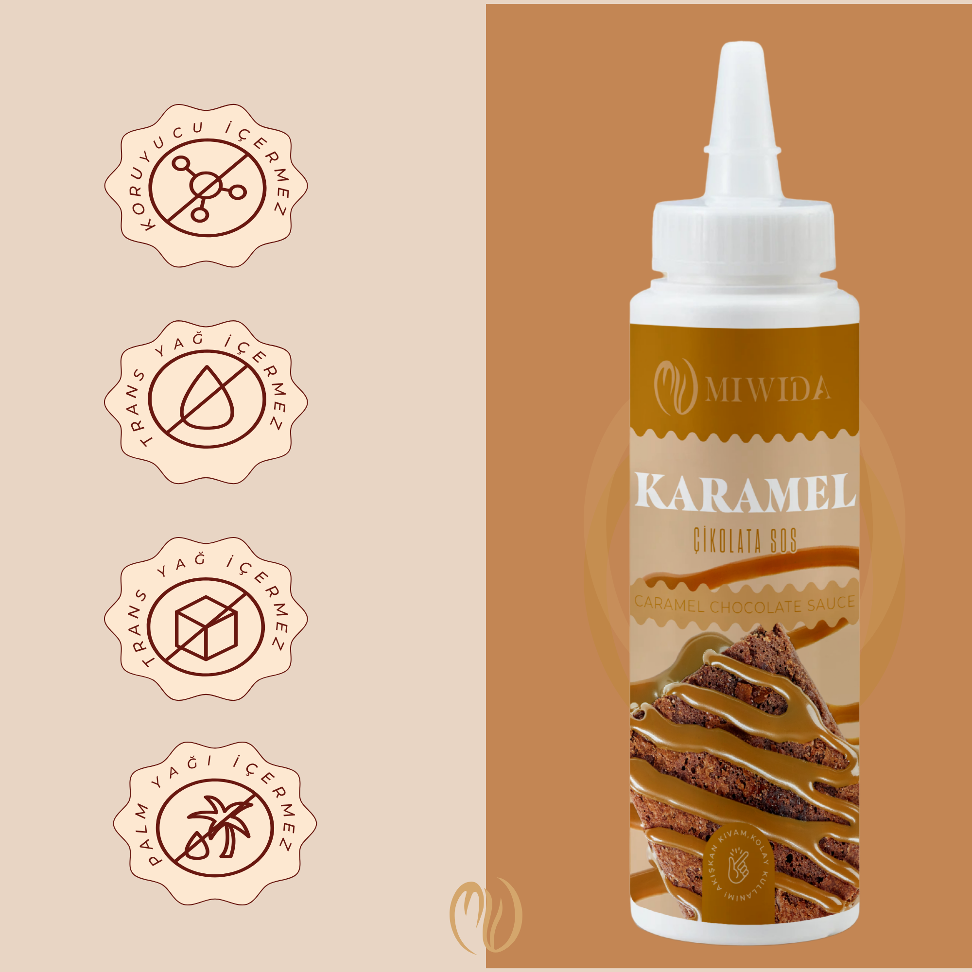 MİWİDA Karamel Sos - Pratik Waffle, Pankek, Krep,
