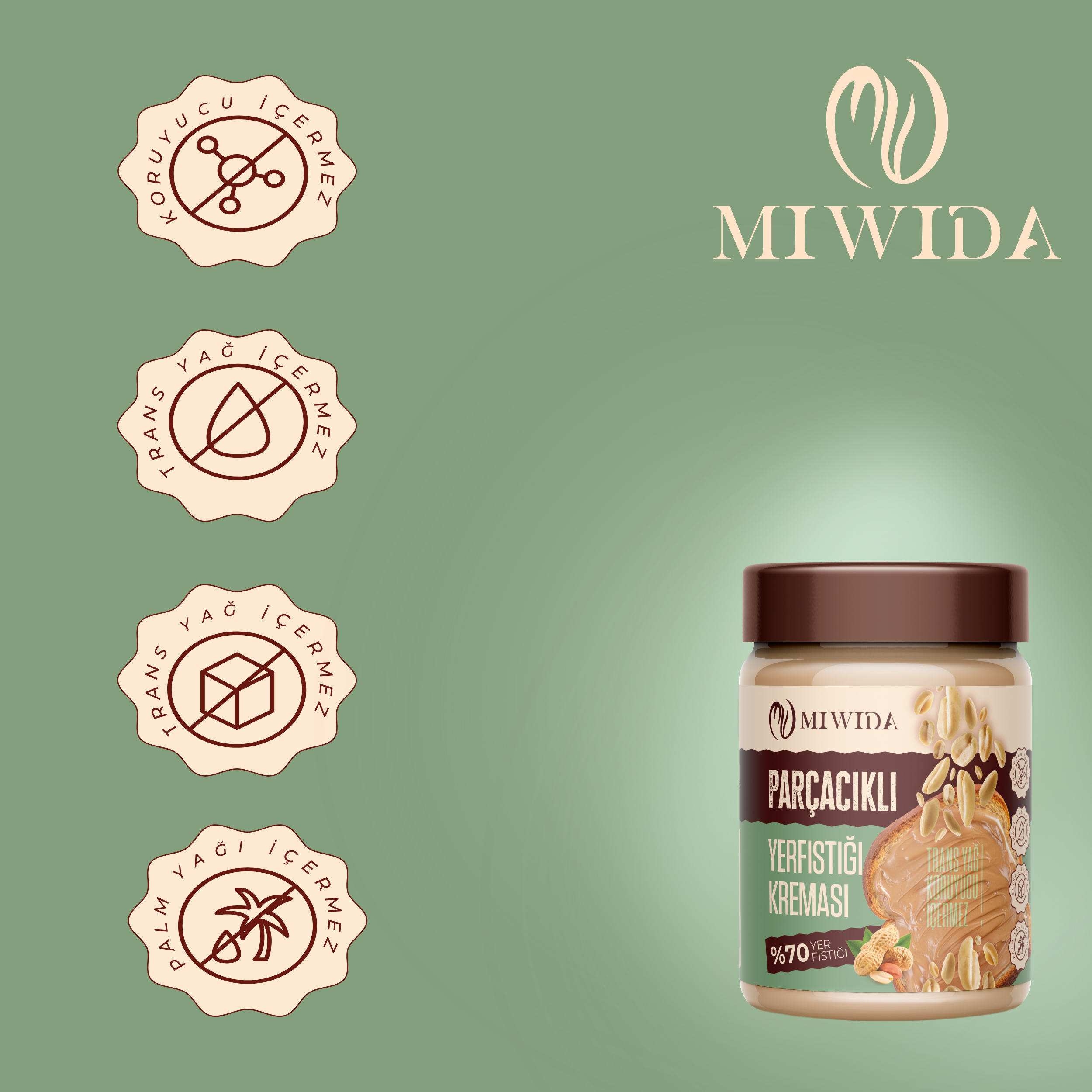 MİWİDA Parçacıklı Yer Fıstığı Kreması 350 G