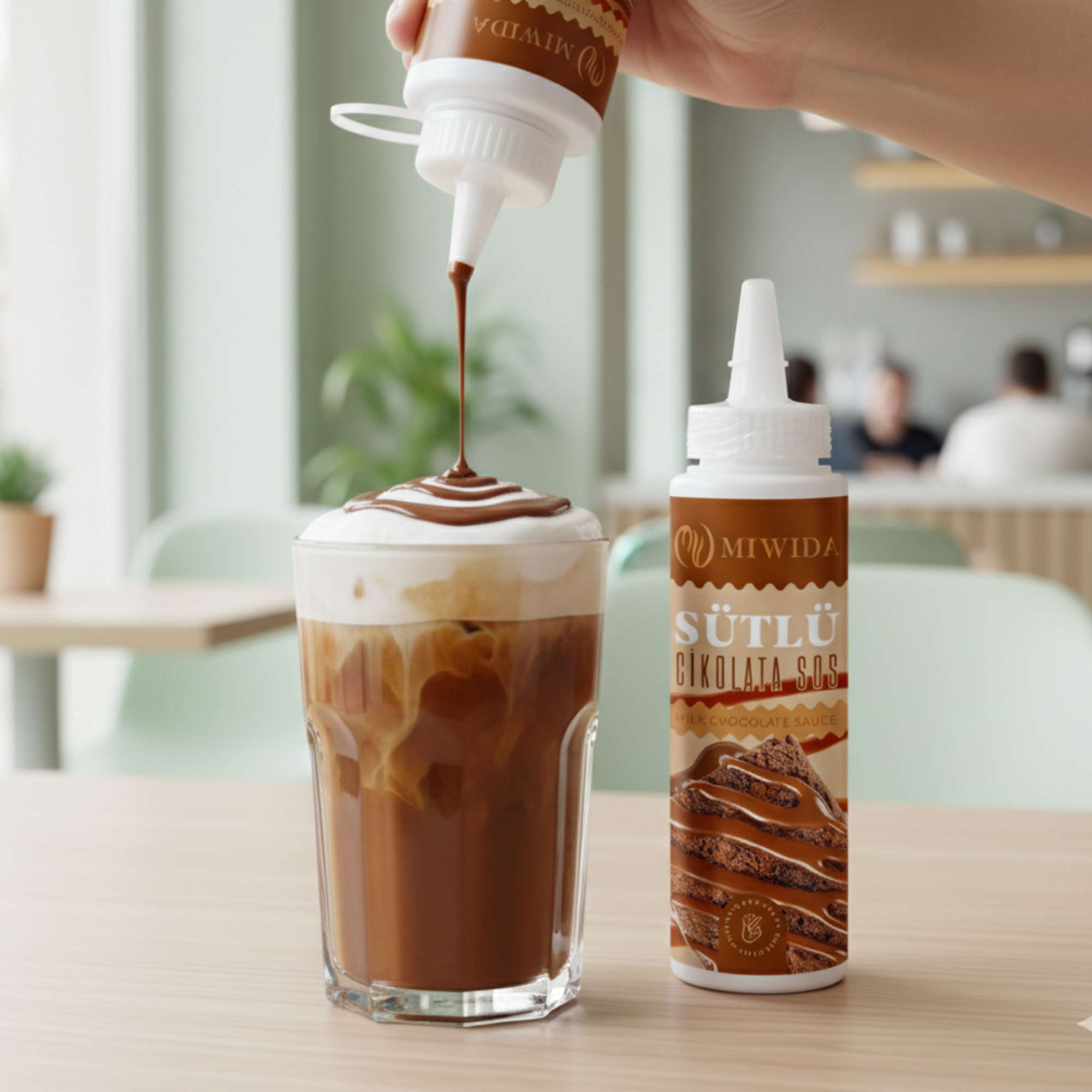 MİWİDA Sütlü Çikolata Sos - Pratik Waffle, Pankek,