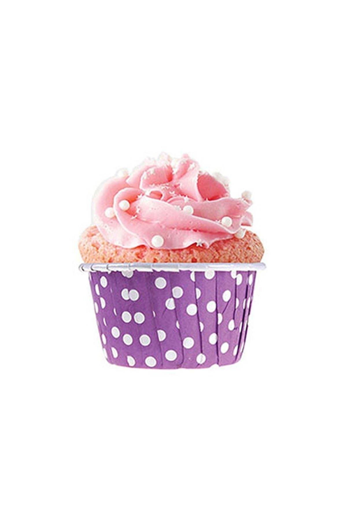 Mor Puantiyeli Muffin-kek Kapsülü 50,li - V