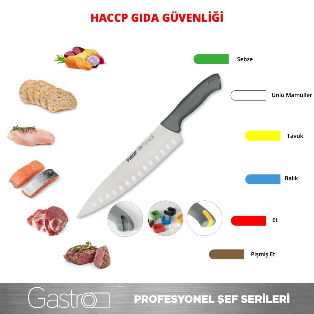 Pirge  Gastro Şef Bıçağı 19 cm GRİ - 37160