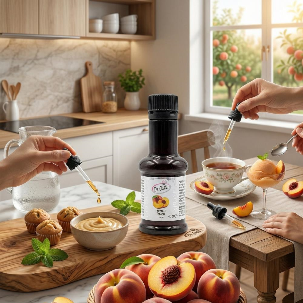 Şeftali Aroması 40 GR – Gıda Aroması (Tatlı, İçecek ve Pastacılık İçin)