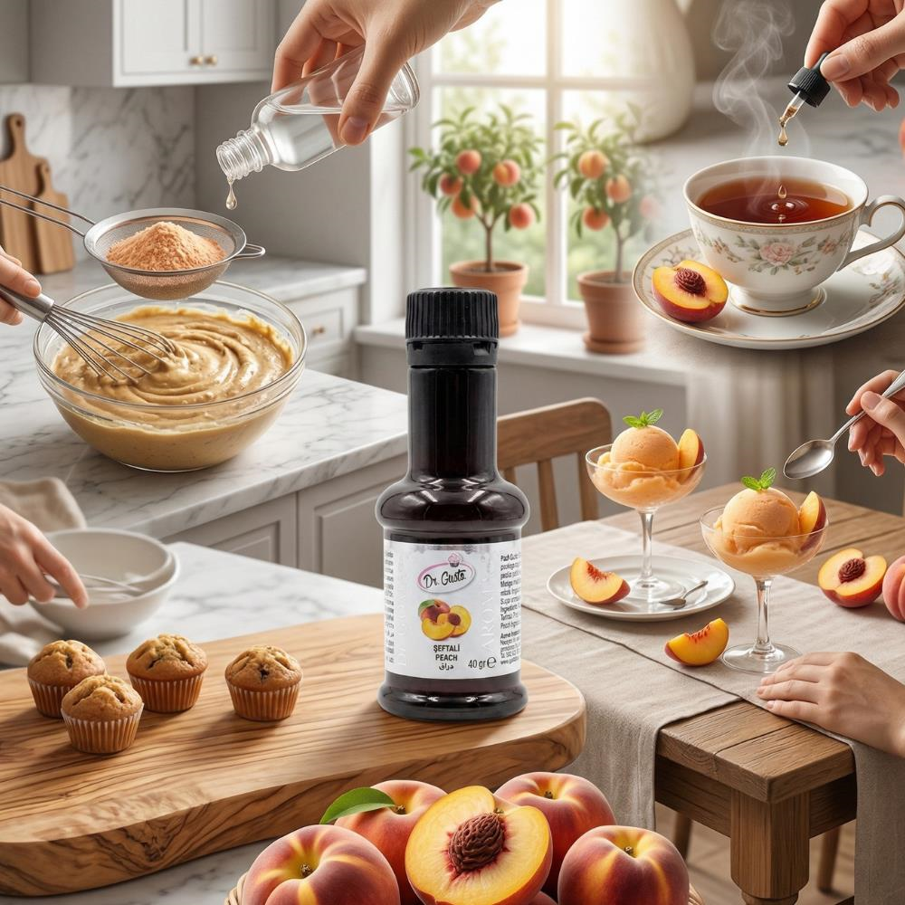 Şeftali Aroması 40 GR – Gıda Aroması (Tatlı, İçecek ve Pastacılık İçin)