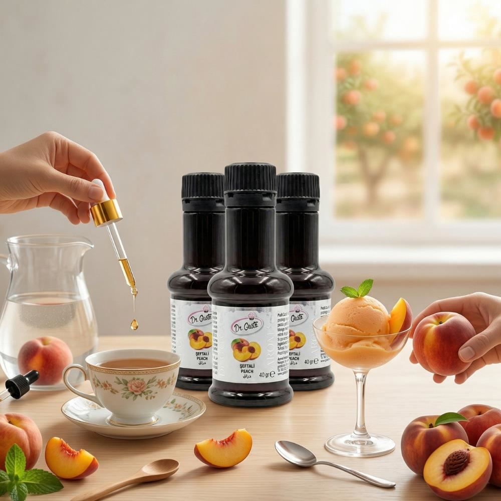 Şeftali Aroması 40 GR – Gıda Aroması (Tatlı, İçecek ve Pastacılık İçin)