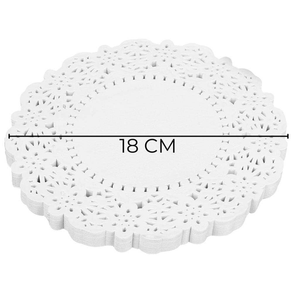 Servis Sunum Dantel Kağıt 18 cm – 100’lü | Pasta, Tatlı, Çay Sunumu ve Paketleme İçin