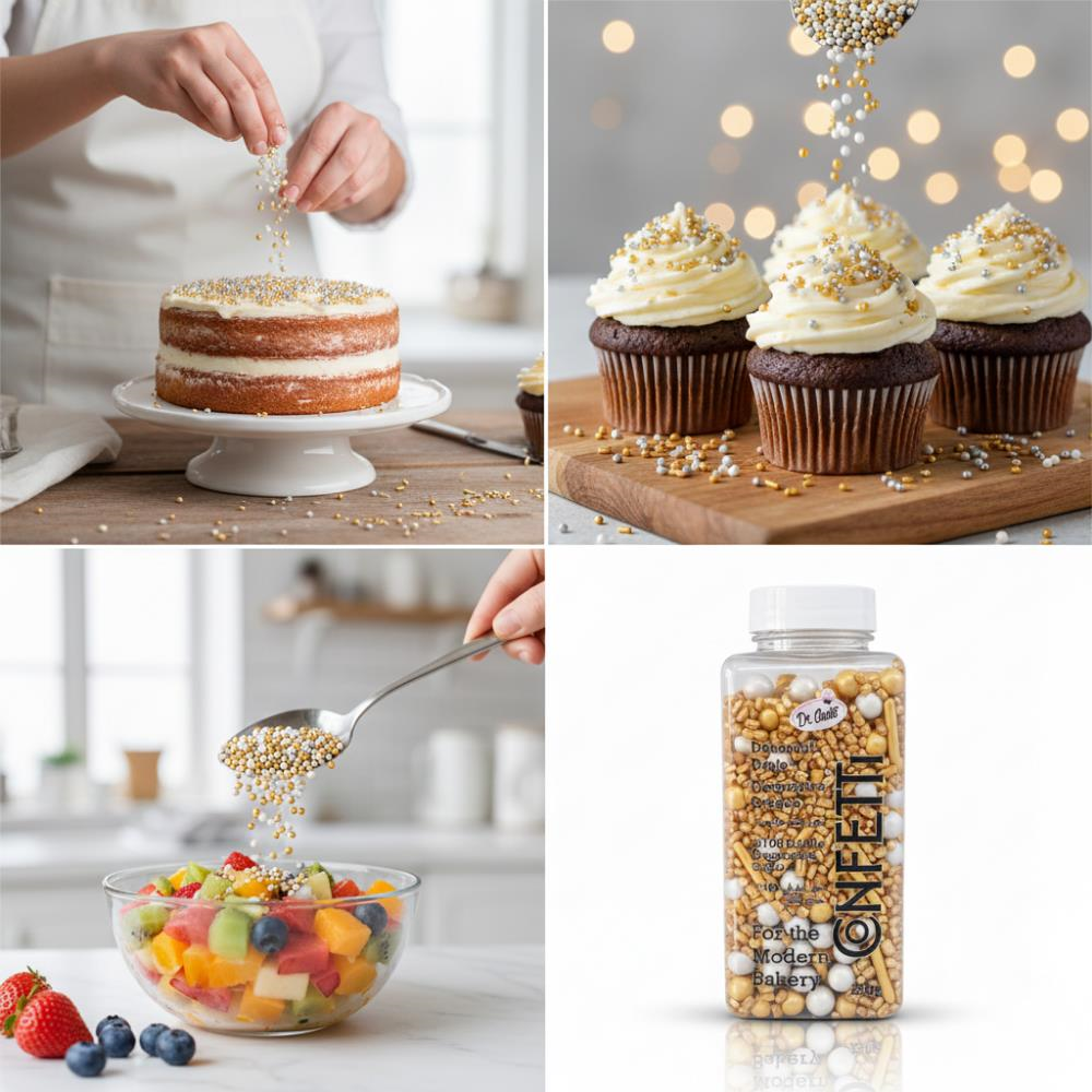 Süsleme Şeker Altın 100 g – Pasta, Cupcake ve Tatlılar İçin Metalik Dekor Şeker