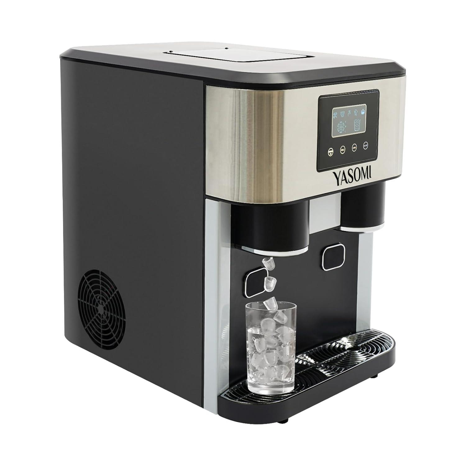 Yasomi Coolmaster ZBS15 3in1 Küp & Kırılmış Buz, Soğuk Su LCD Dokunmatik Inox Gövde 2l Tanklı Buz Makinesi