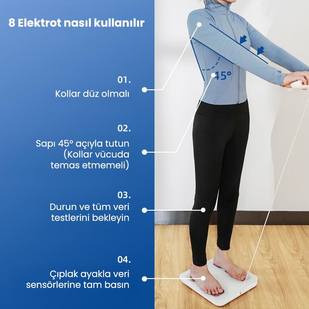 Yasomi FG2015 Mobil Uygulamalı Akıllı Tüm Vücut Analiz Tartısı